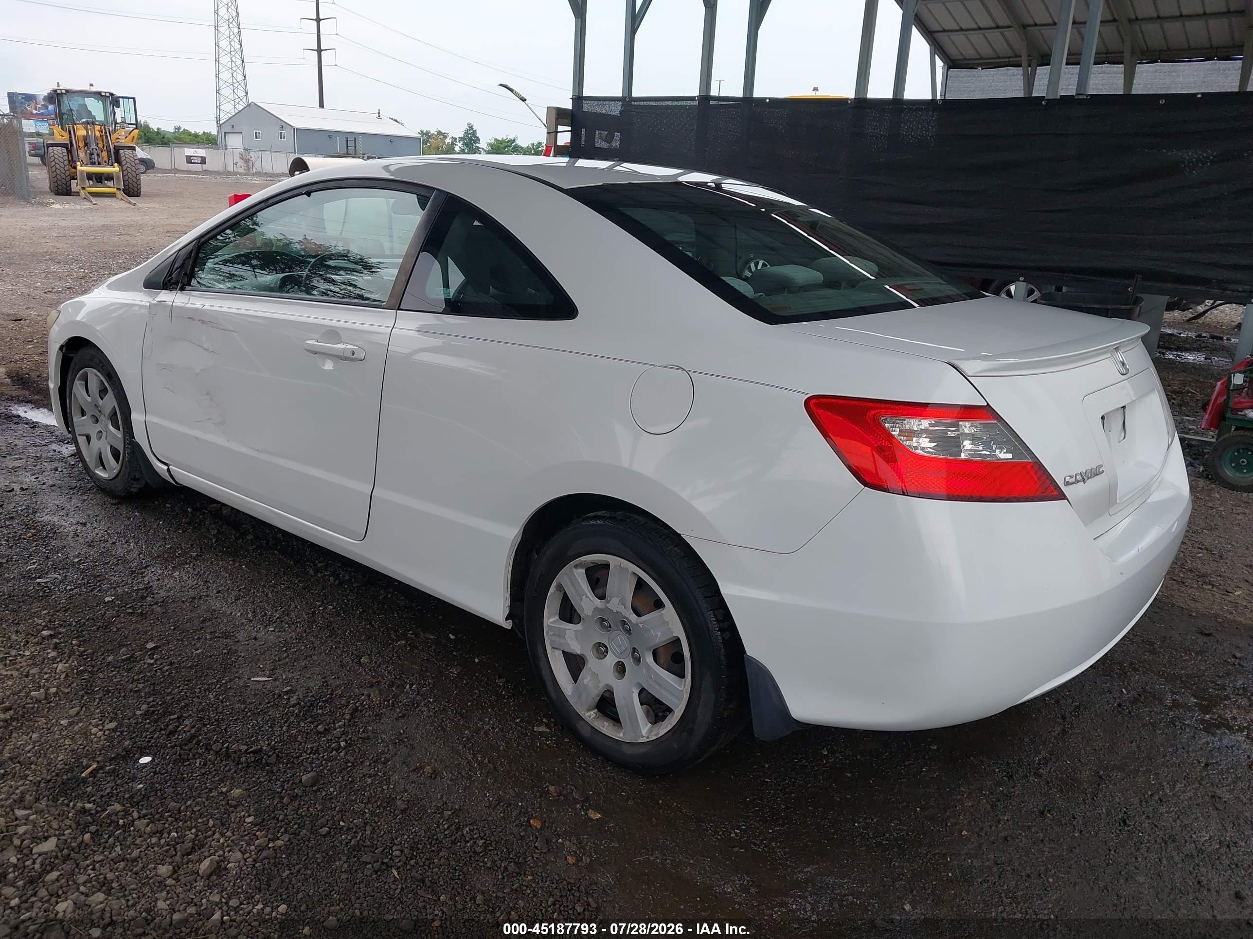 2009 Honda Civic Lx White vin: 2HGFG12659H525773