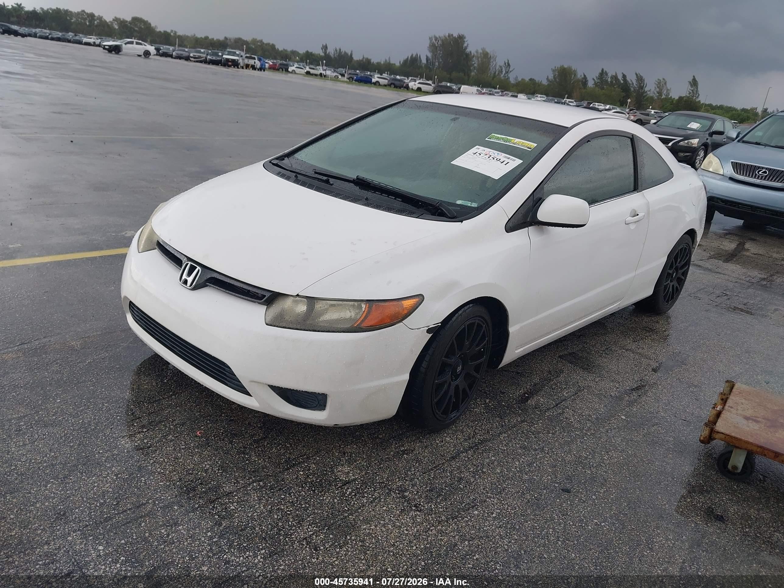 2007 Honda Civic Lx Белый vin: 2HGFG12667H501057