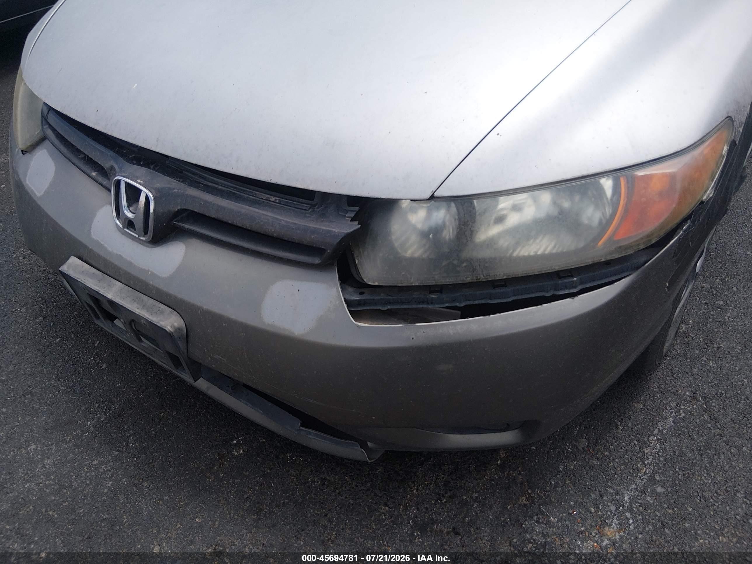2007 Honda Civic Lx Silver vin: 2HGFG12667H510132