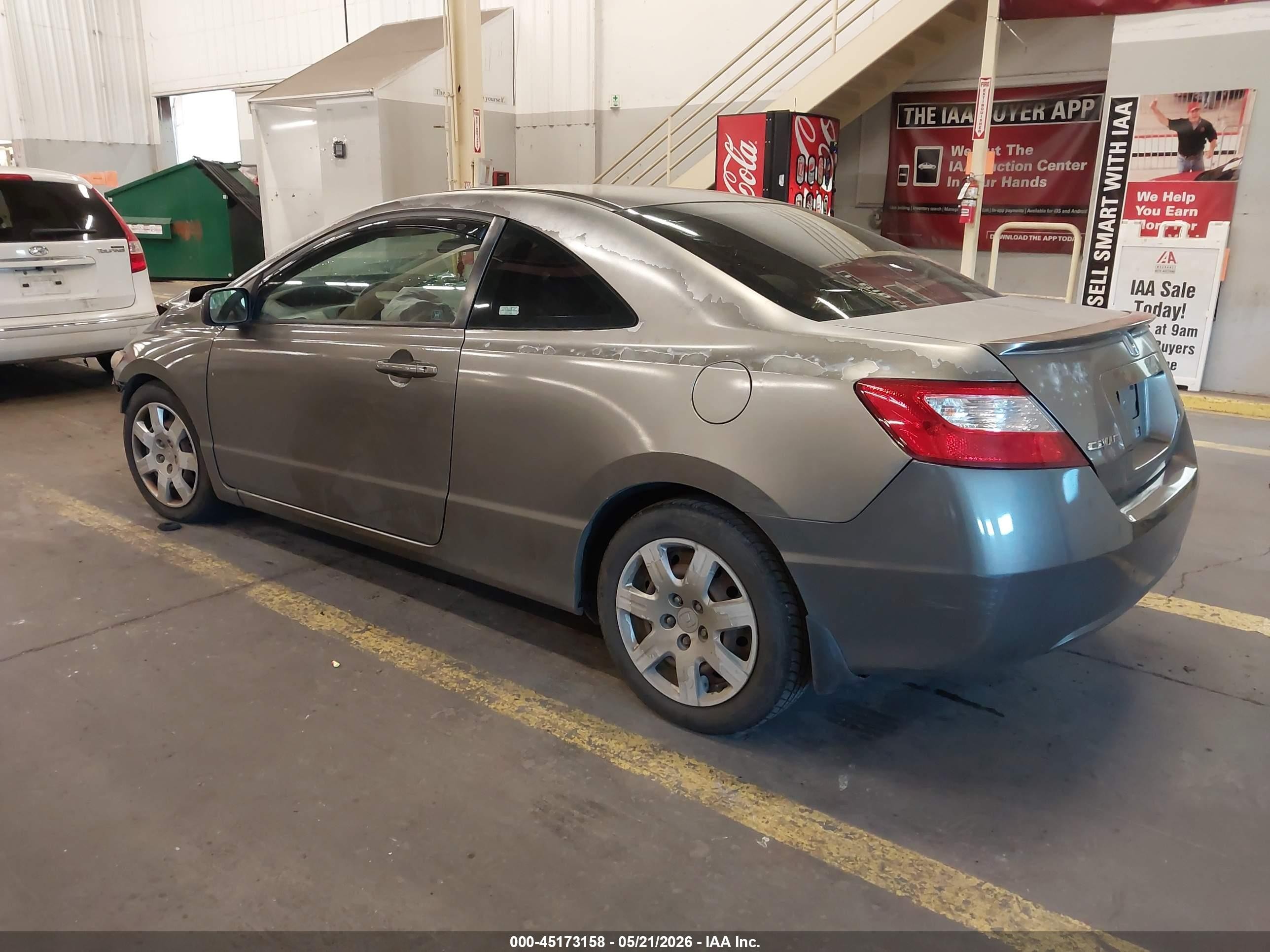 2007 Honda Civic Lx Gray vin: 2HGFG12667H510762