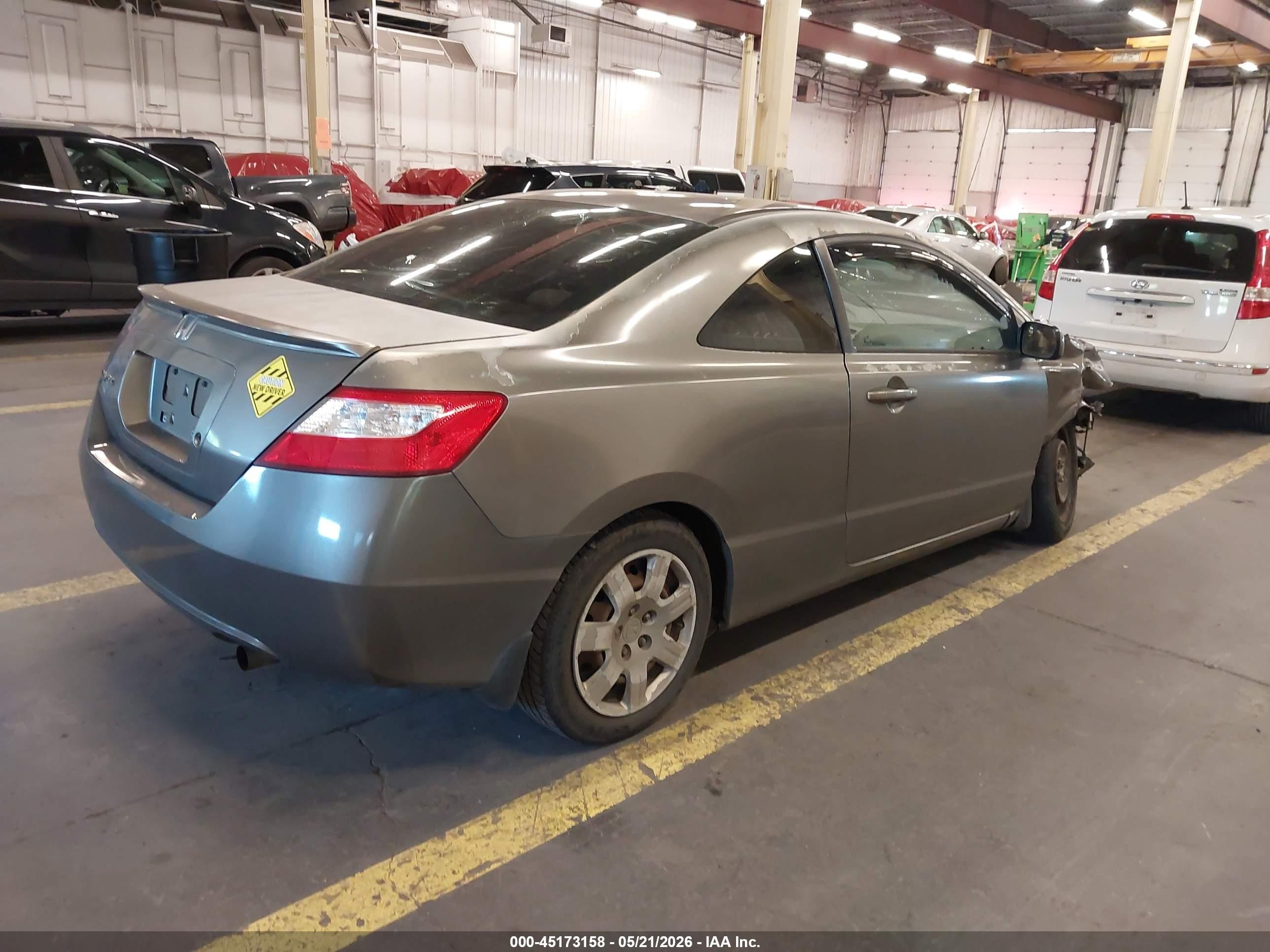 2007 Honda Civic Lx Gray vin: 2HGFG12667H510762