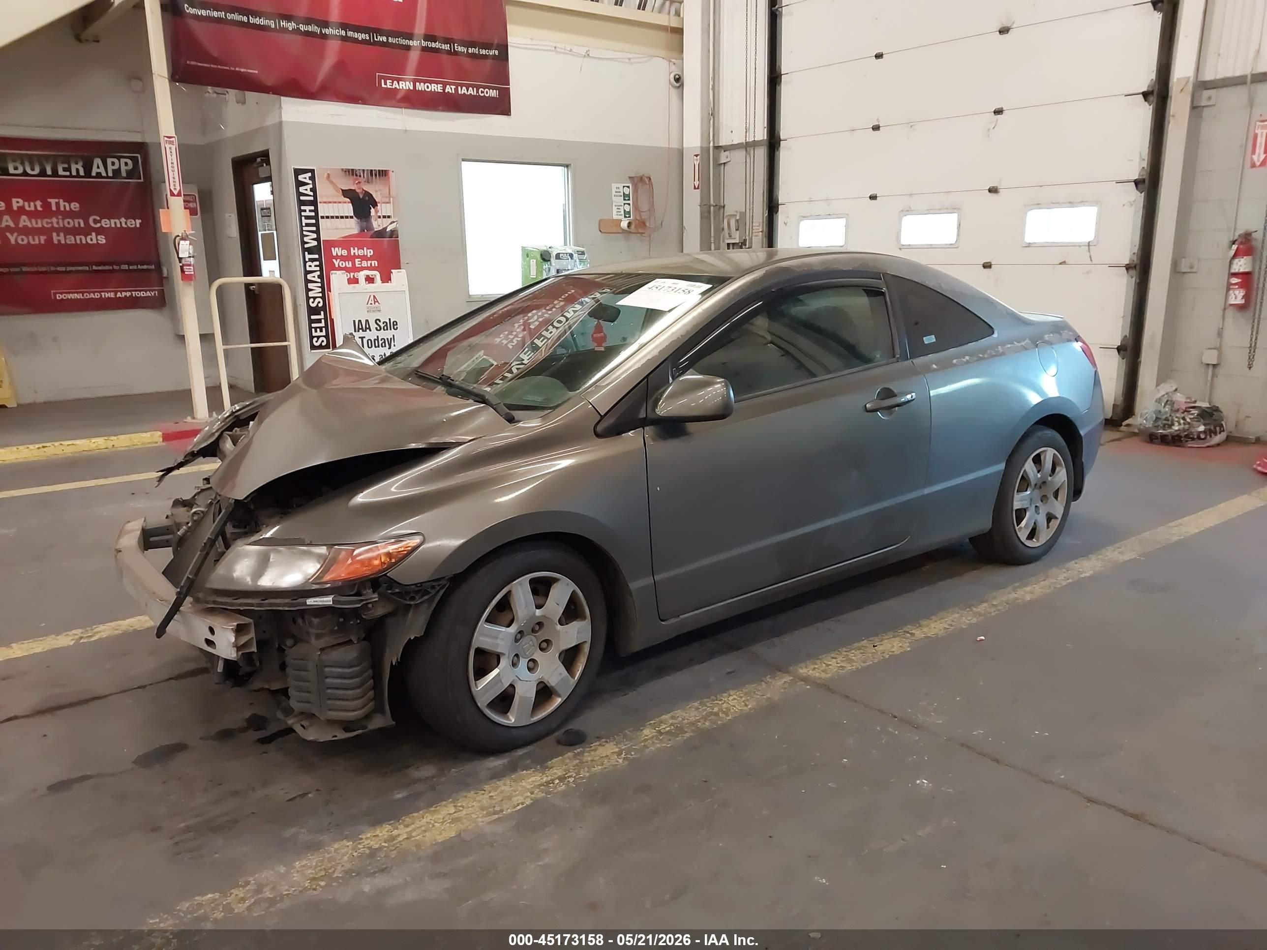 2007 Honda Civic Lx Gray vin: 2HGFG12667H510762