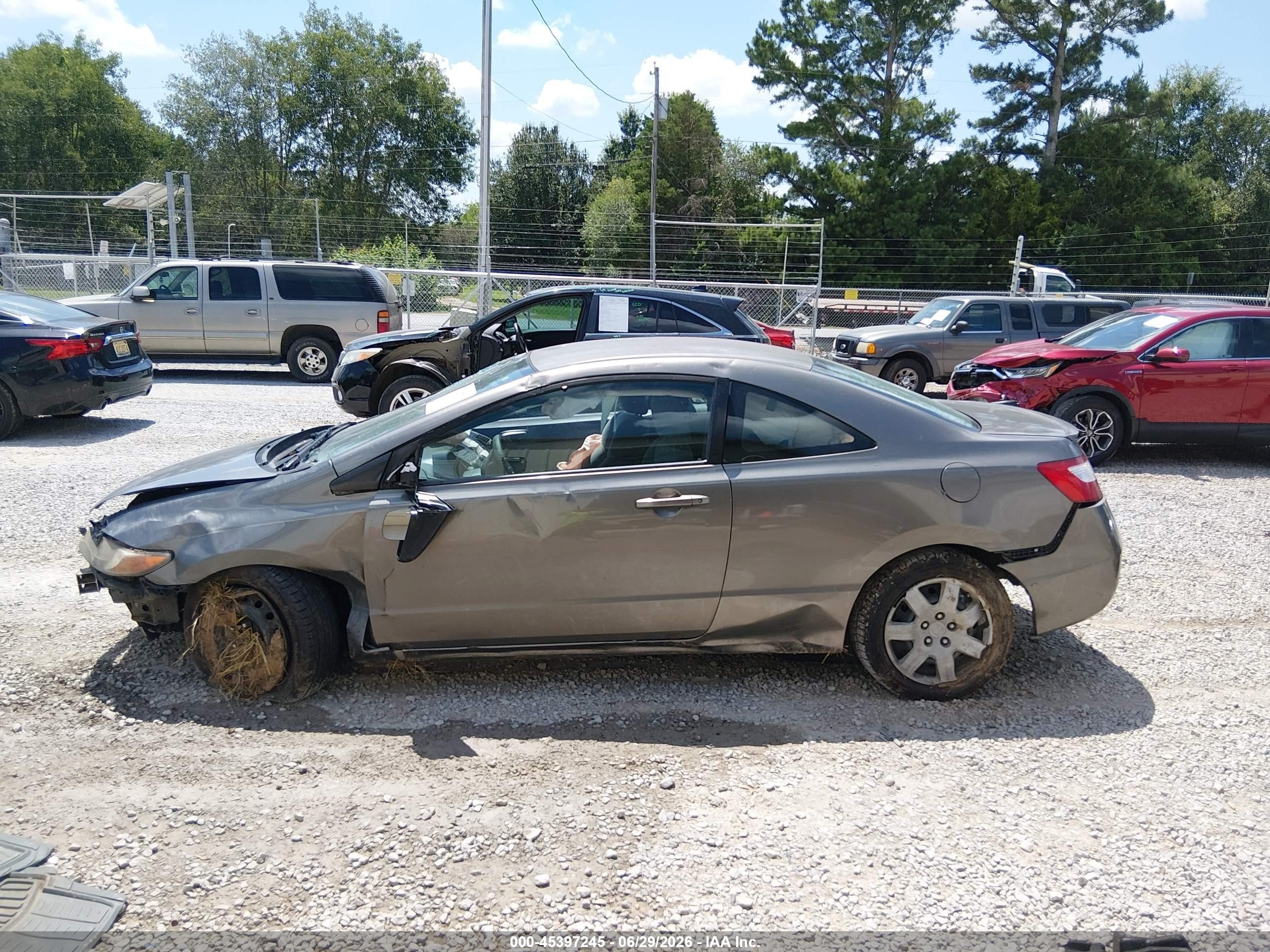 2007 Honda Civic Lx Gray vin: 2HGFG12667H571108