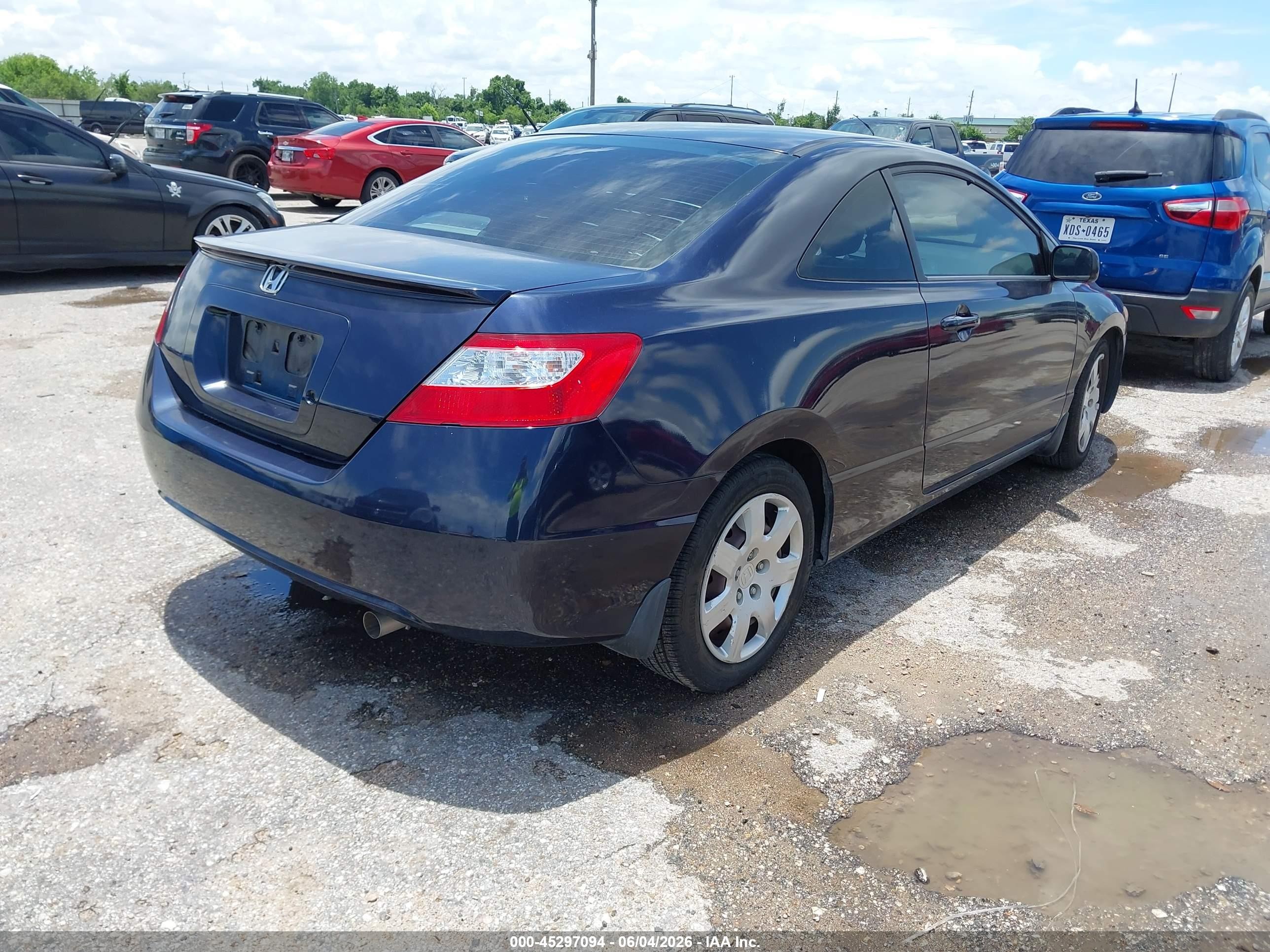 2008 Honda Civic Lx Blue vin: 2HGFG12668H524906