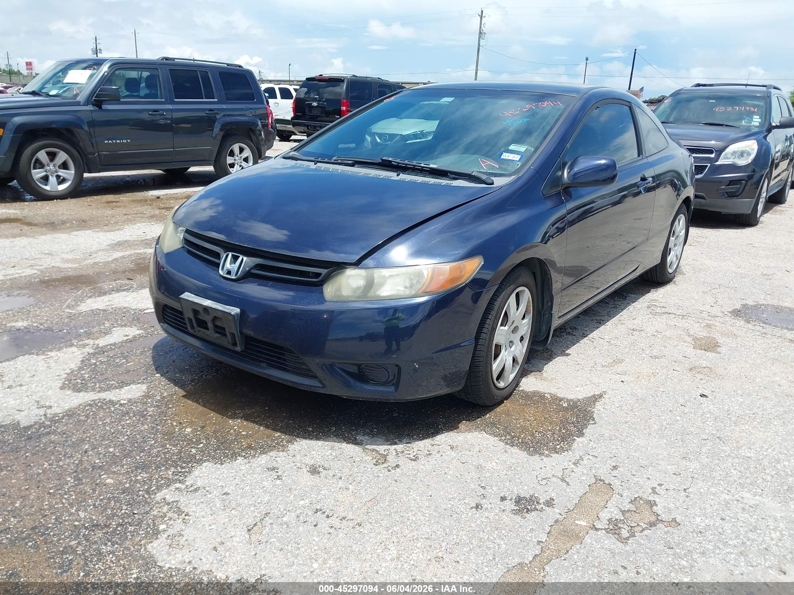 2008 Honda Civic Lx Blue vin: 2HGFG12668H524906