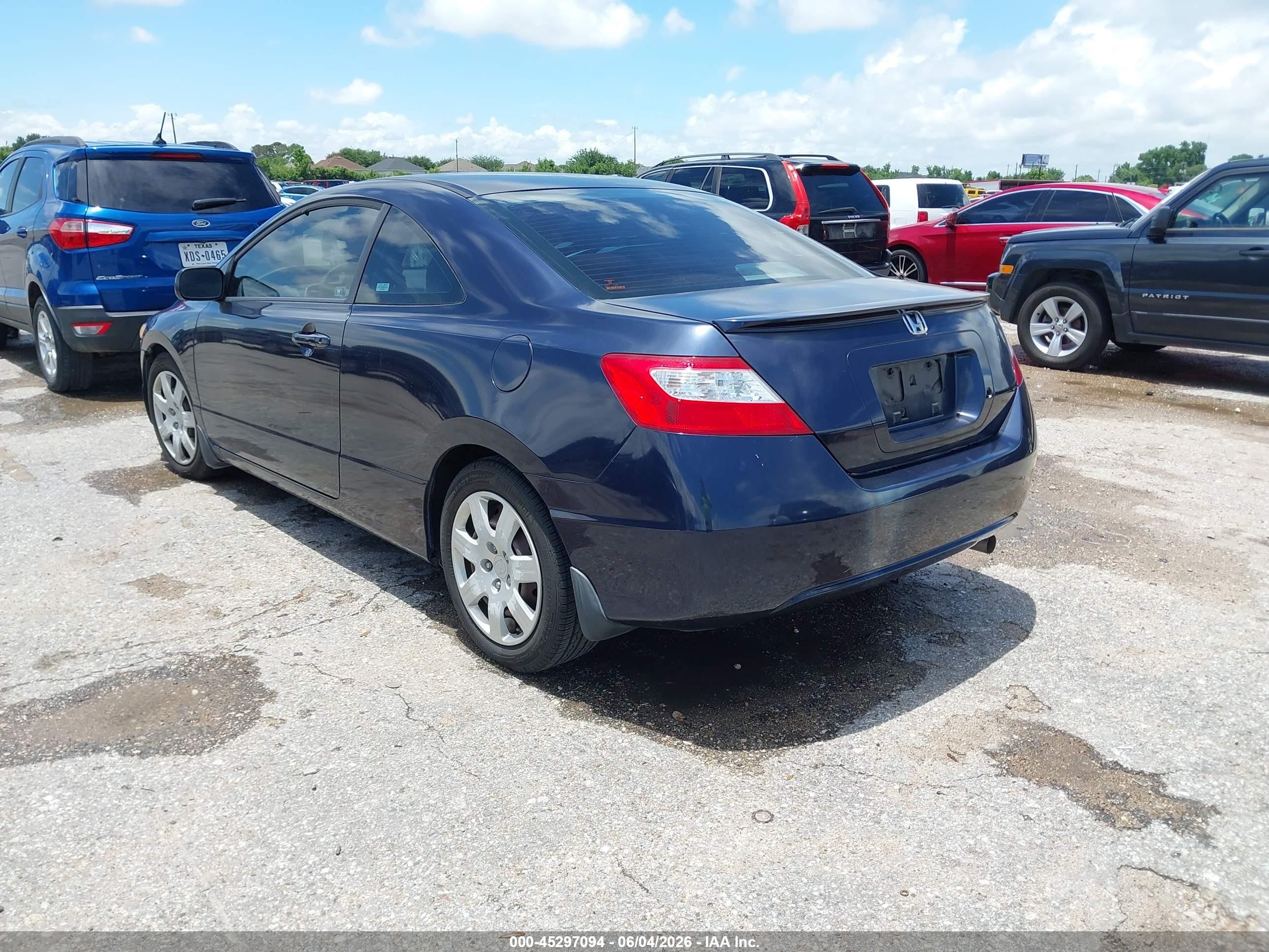 2008 Honda Civic Lx Blue vin: 2HGFG12668H524906