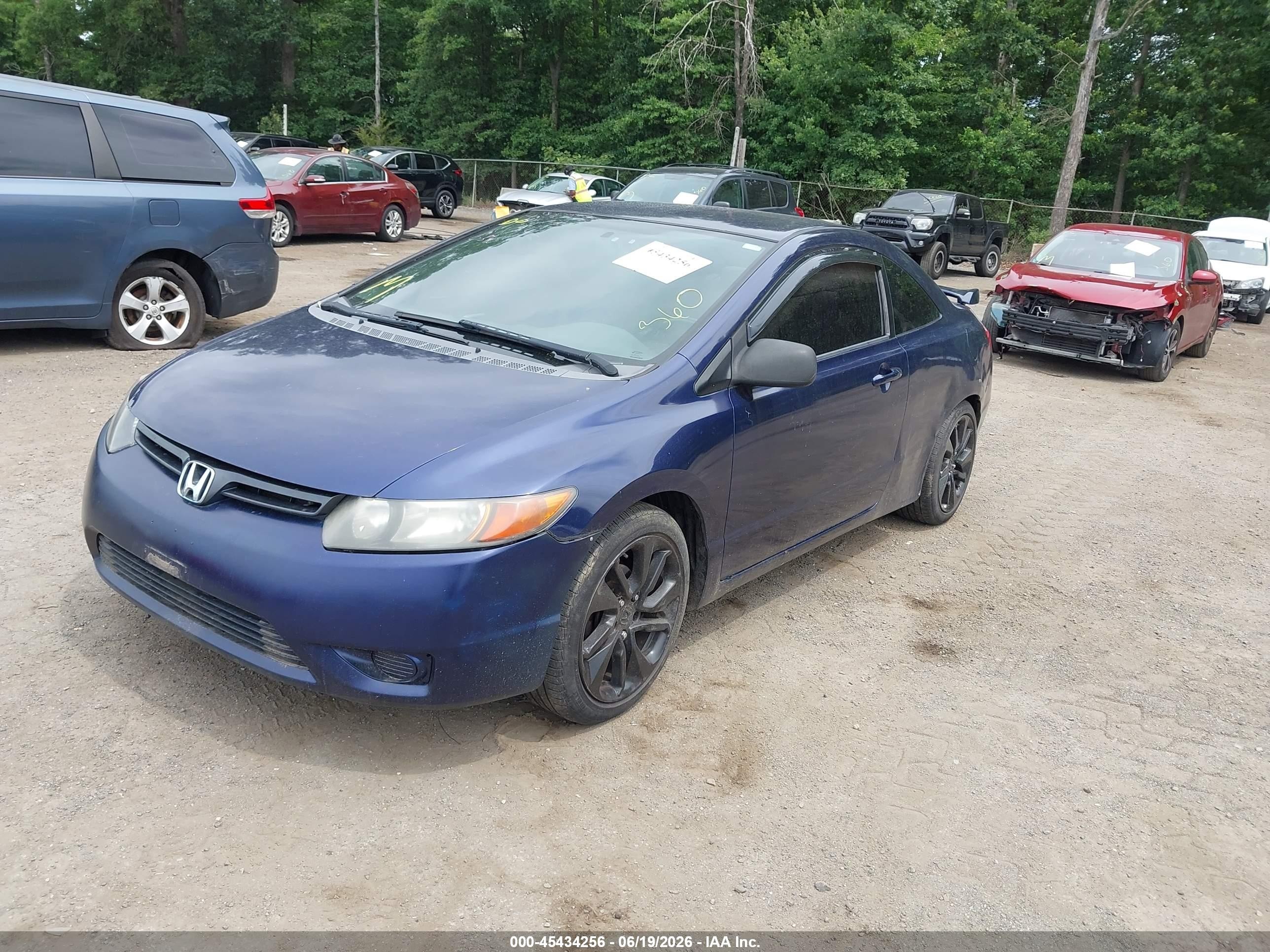 2008 Honda Civic Lx Blue vin: 2HGFG12668H558523