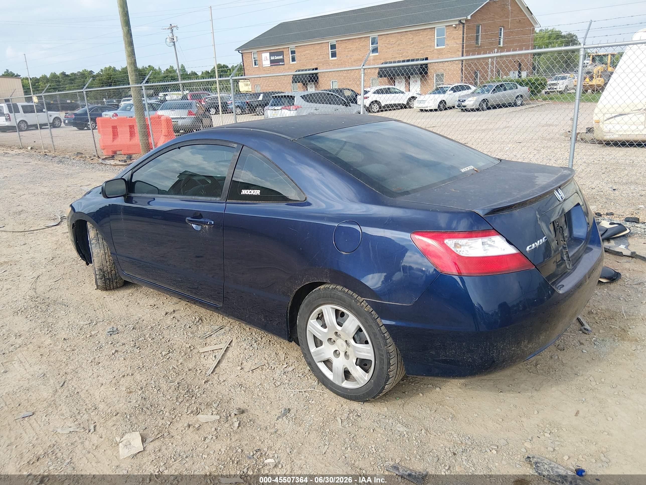 2008 Honda Civic Lx Blue vin: 2HGFG12668H573765