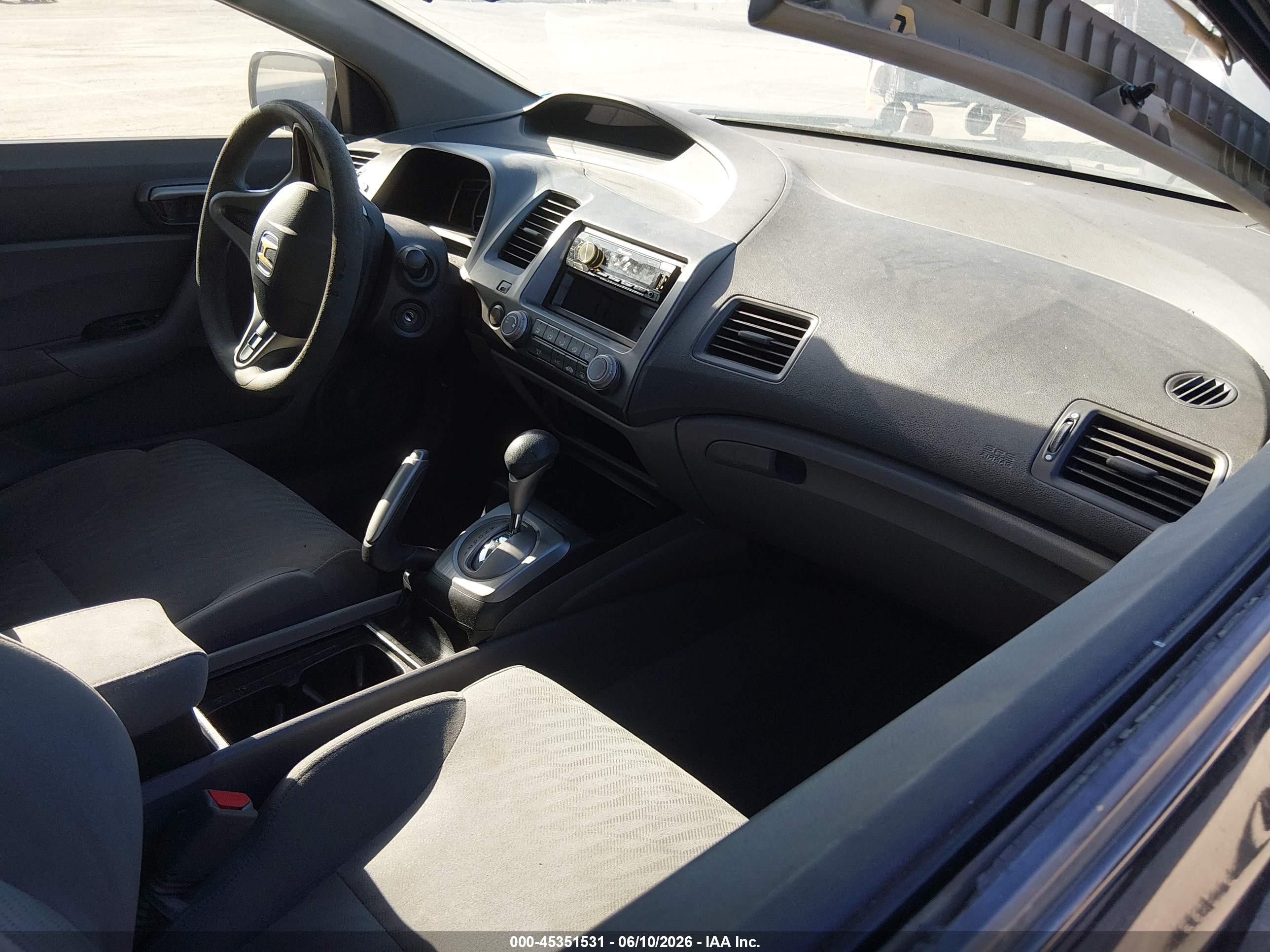 2009 Honda Civic Lx Black vin: 2HGFG12669H508626