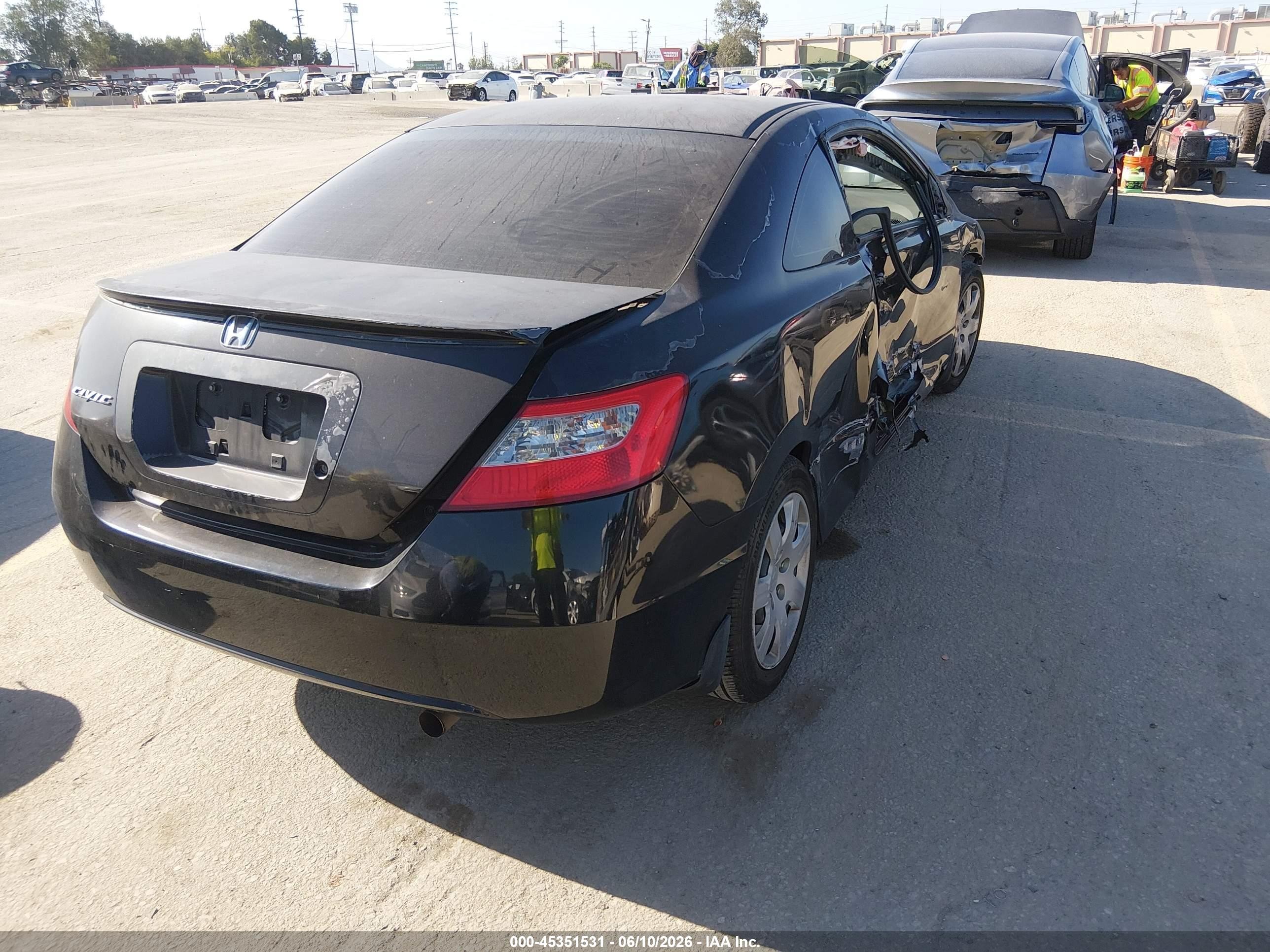 2009 Honda Civic Lx Black vin: 2HGFG12669H508626