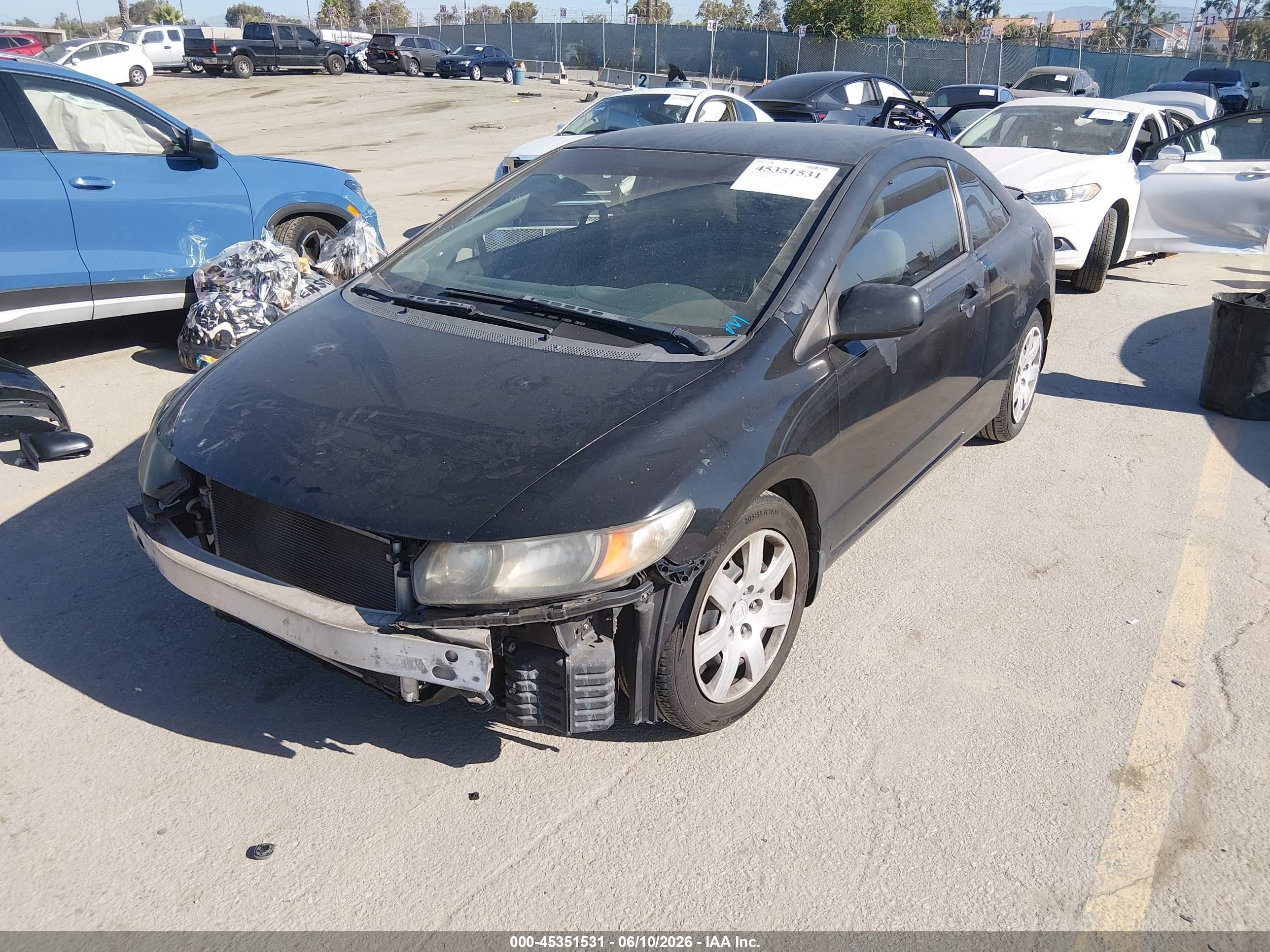 2009 Honda Civic Lx Black vin: 2HGFG12669H508626