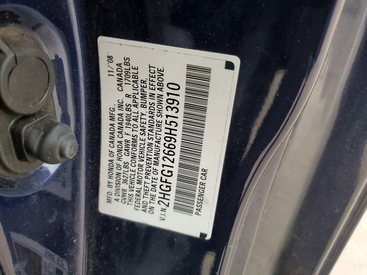 2009 Honda Civic Lx Blue vin: 2HGFG12669H513910