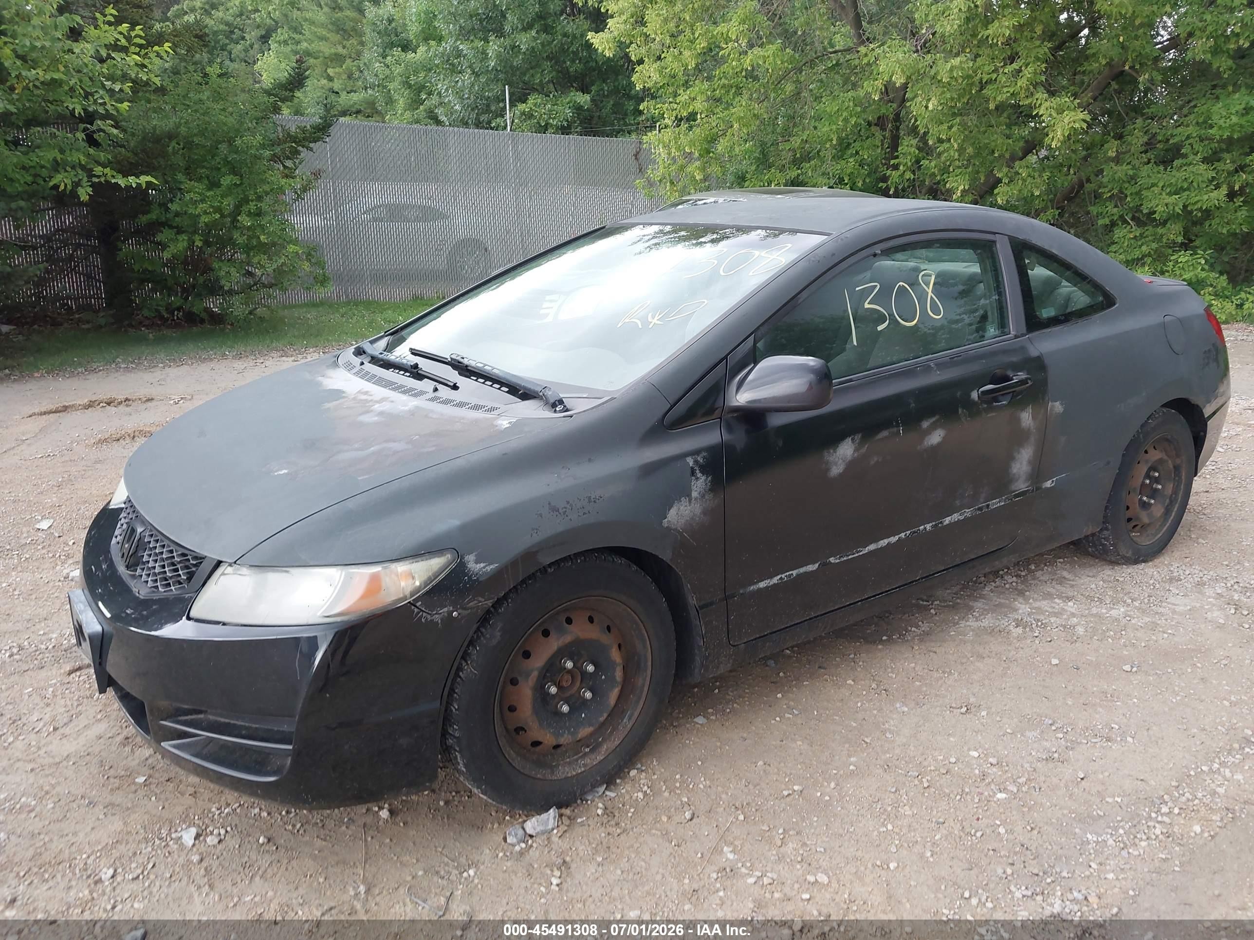 2009 Honda Civic Lx Black vin: 2HGFG12669H531775