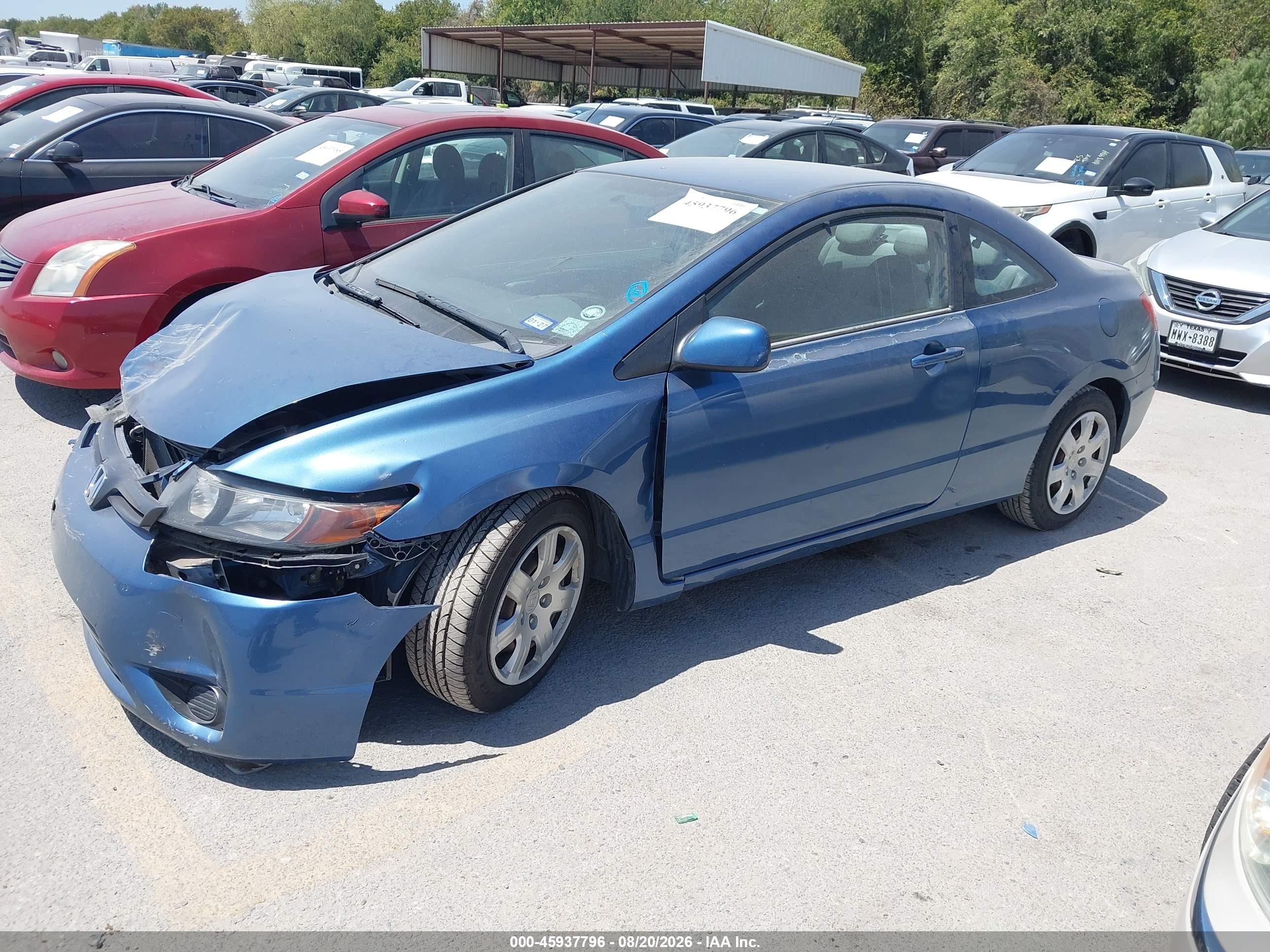 2006 Honda Civic Lx Blue vin: 2HGFG12676H550623