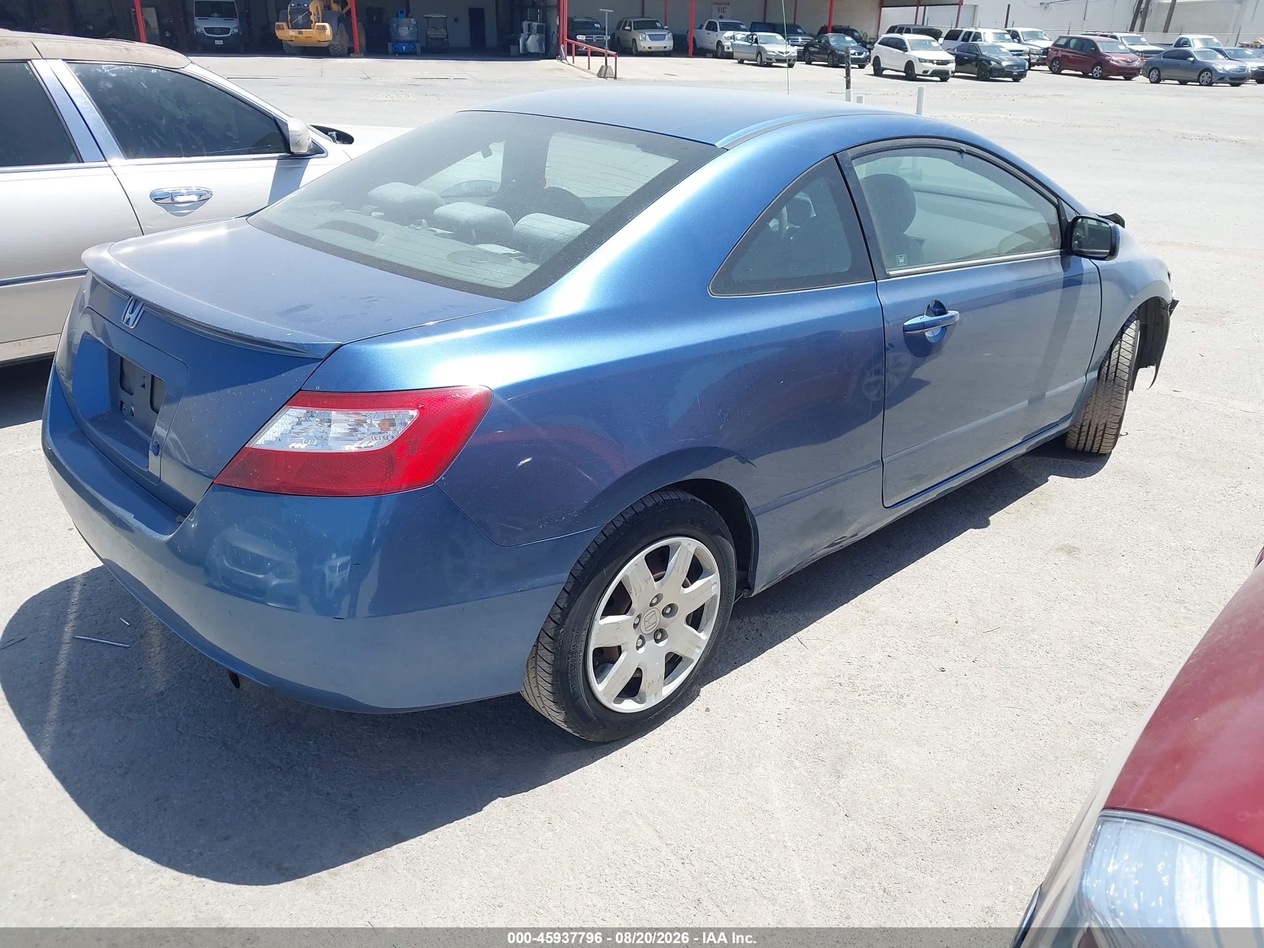 2006 Honda Civic Lx Blue vin: 2HGFG12676H550623
