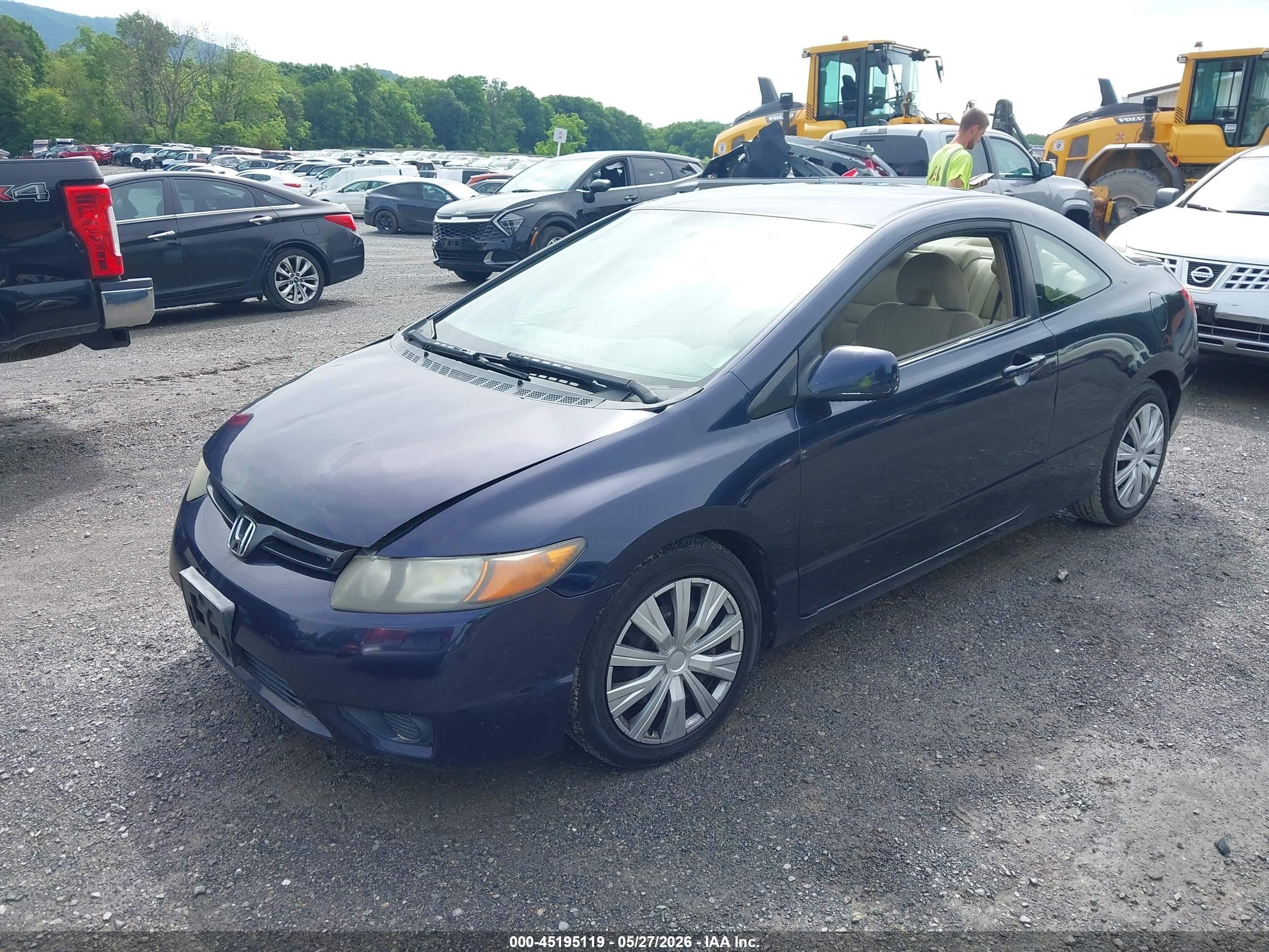 2006 Honda Civic Lx Blue vin: 2HGFG12676H582231