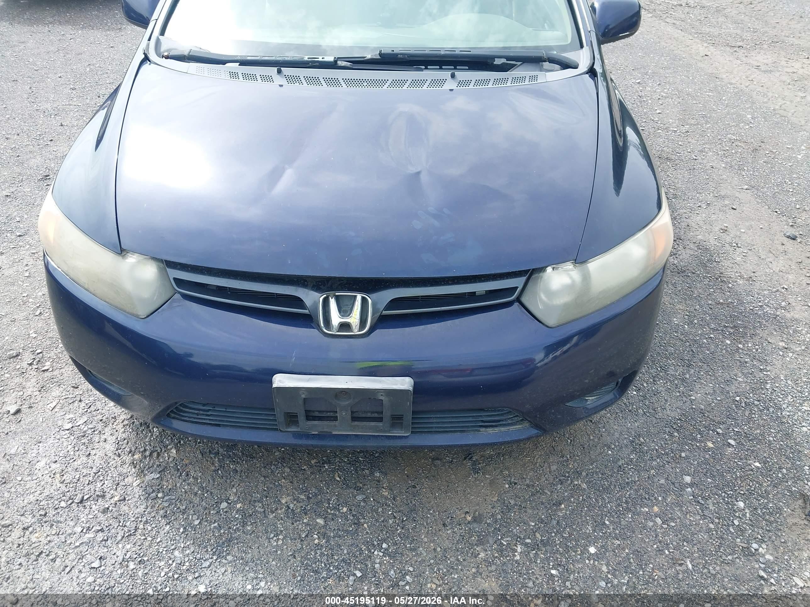 2006 Honda Civic Lx Blue vin: 2HGFG12676H582231