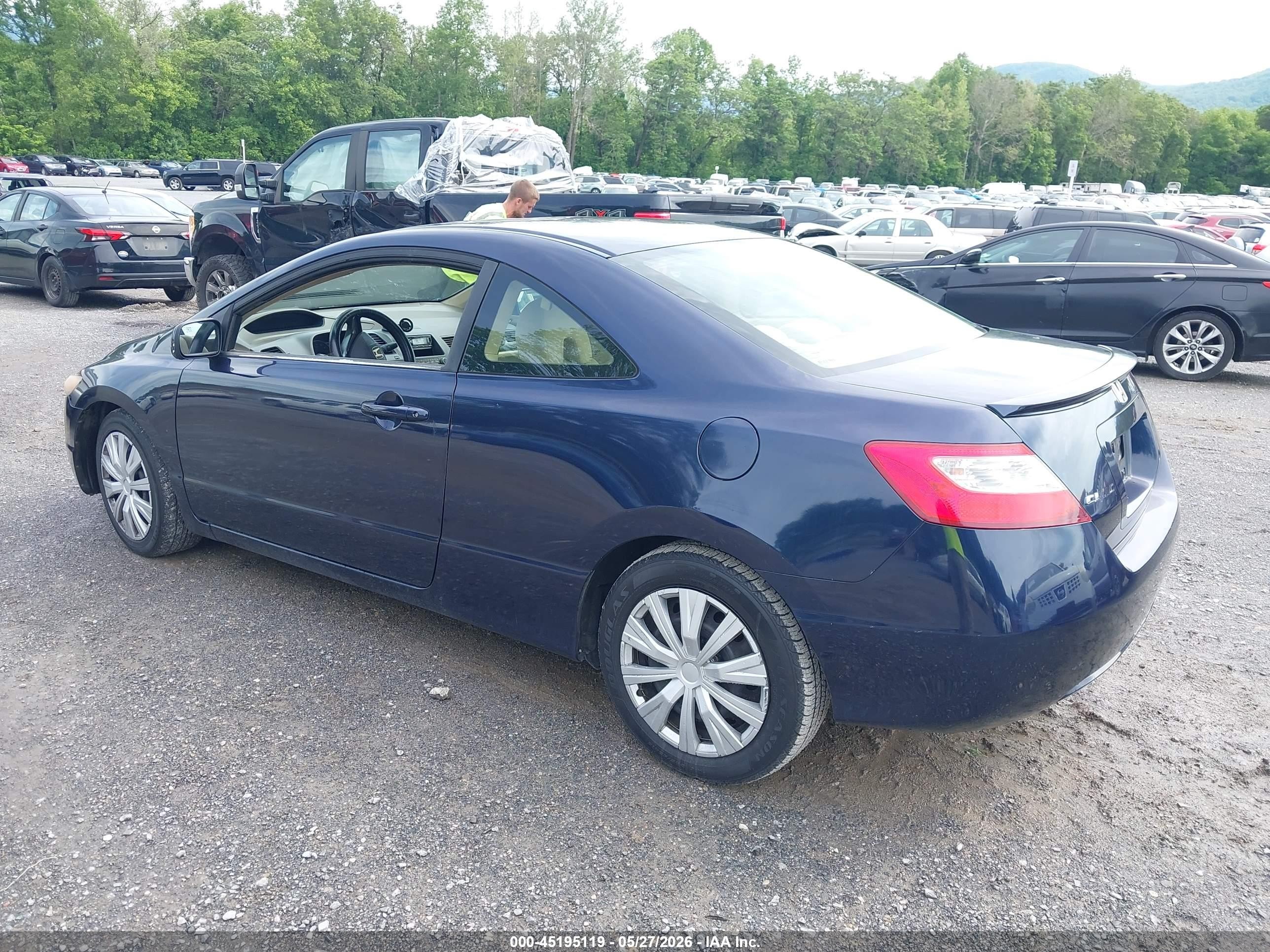 2006 Honda Civic Lx Blue vin: 2HGFG12676H582231