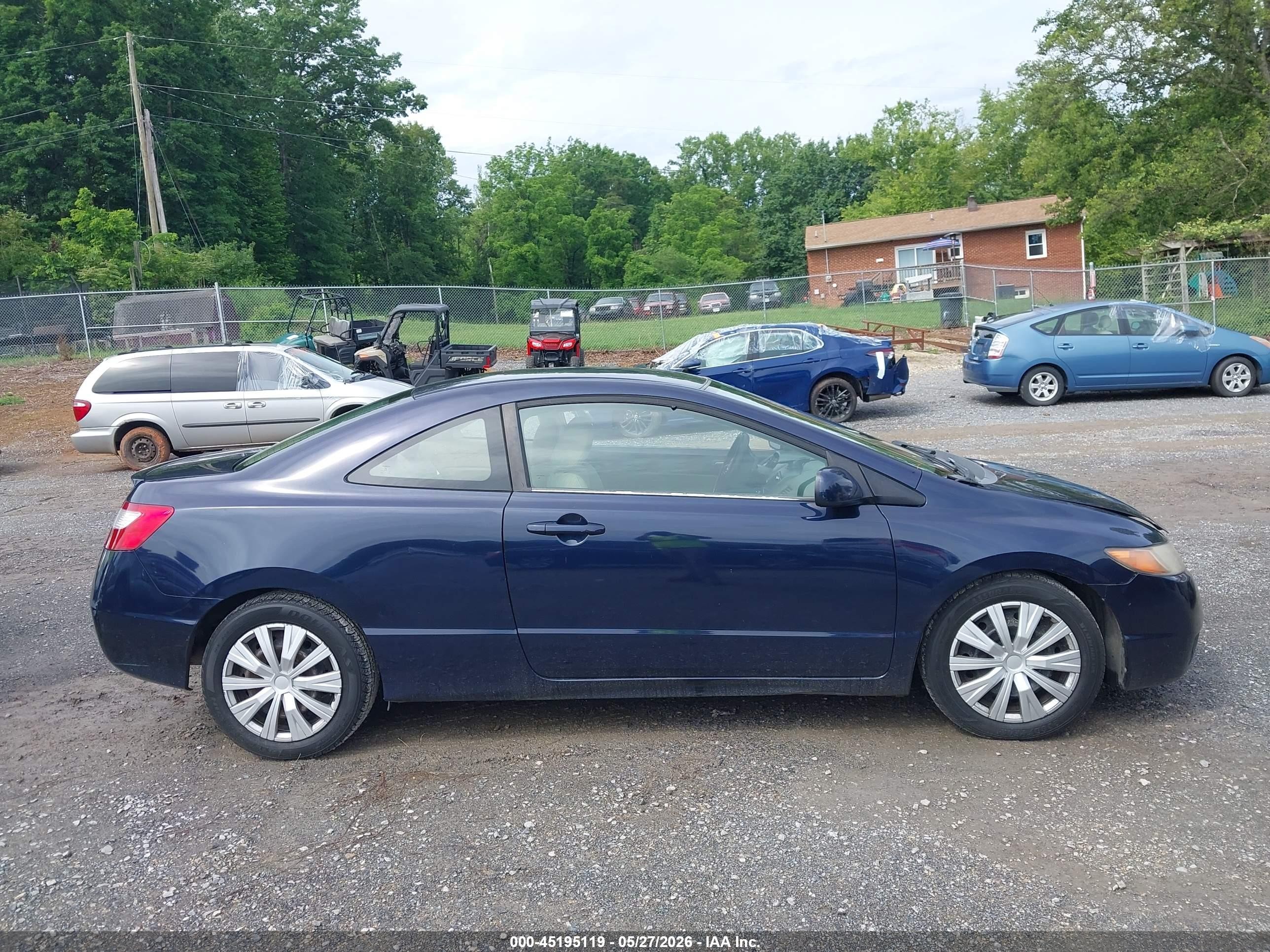 2006 Honda Civic Lx Blue vin: 2HGFG12676H582231