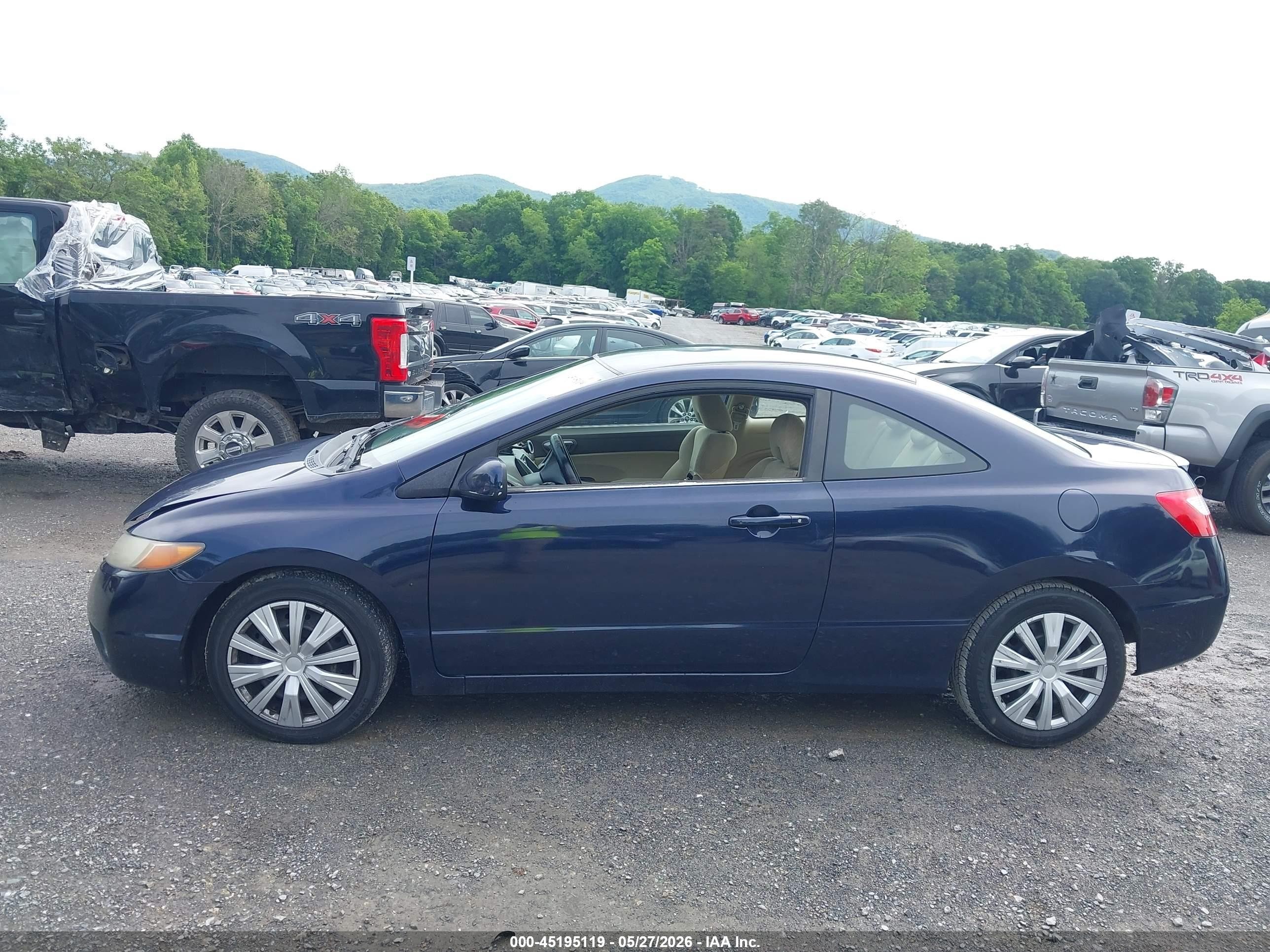 2006 Honda Civic Lx Blue vin: 2HGFG12676H582231