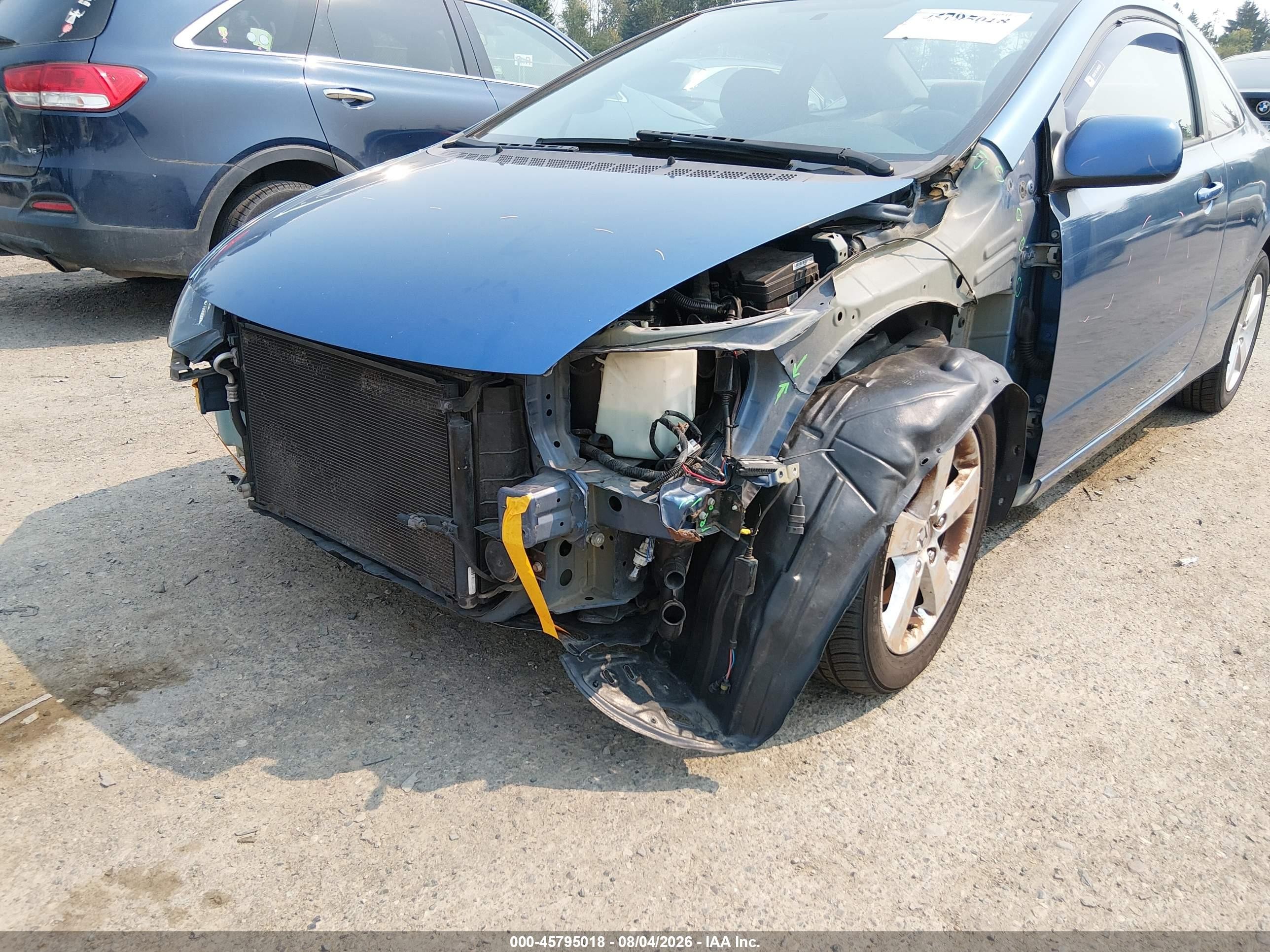 2007 Honda Civic Lx Blue vin: 2HGFG12677H002803