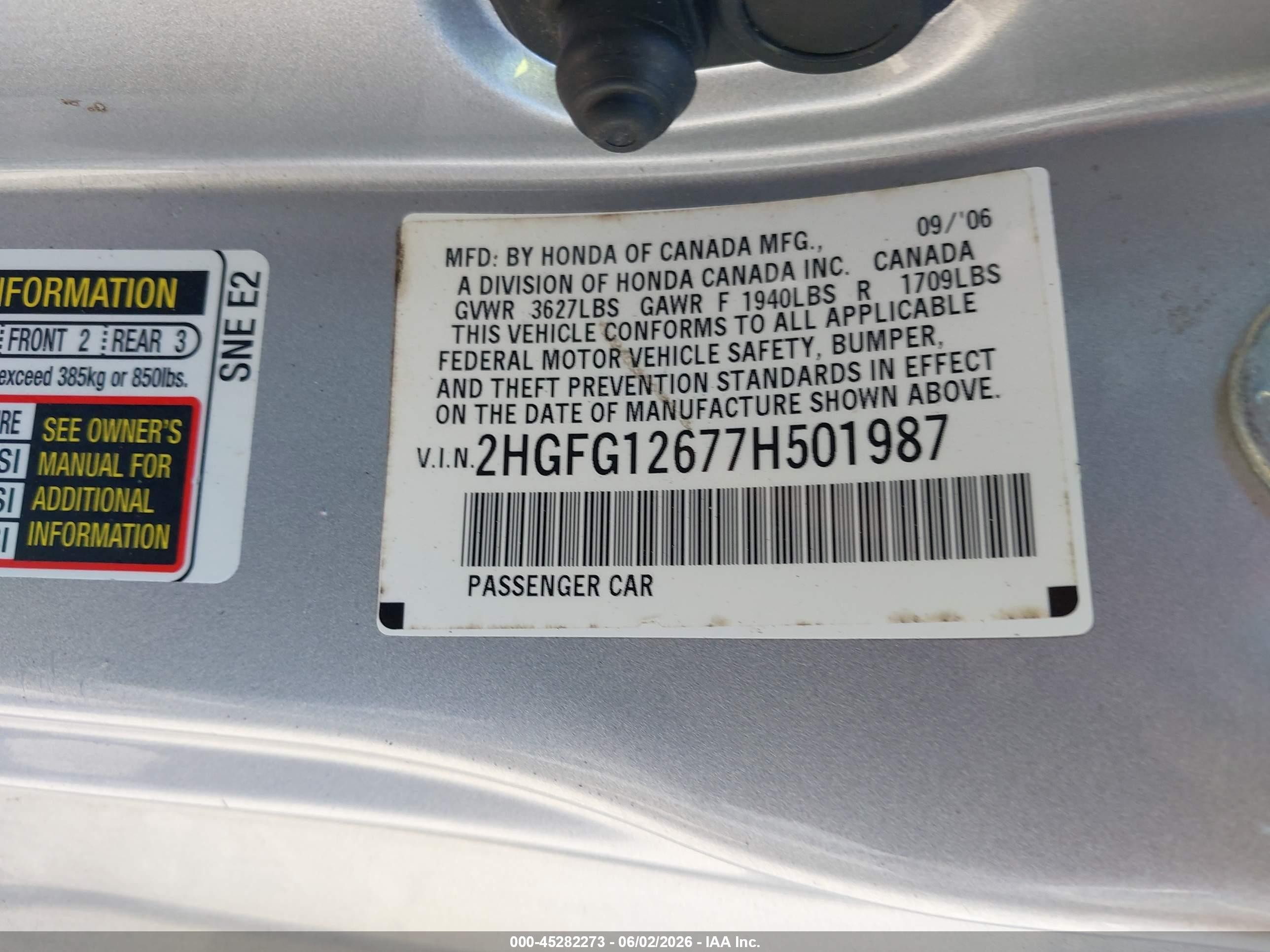 2007 Honda Civic Lx Серебряный vin: 2HGFG12677H501987