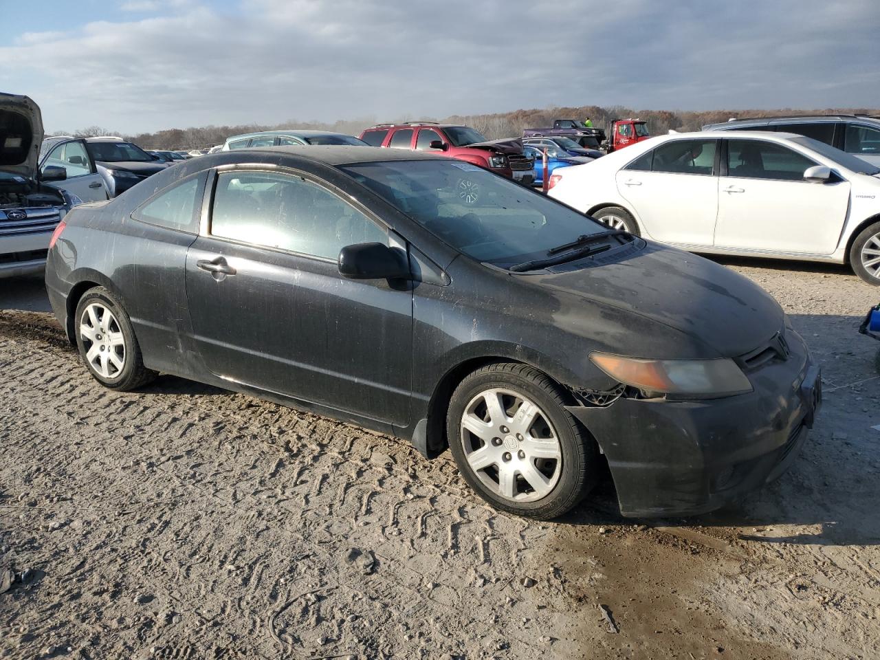 2007 Honda Civic Lx Black vin: 2HGFG12677H542314