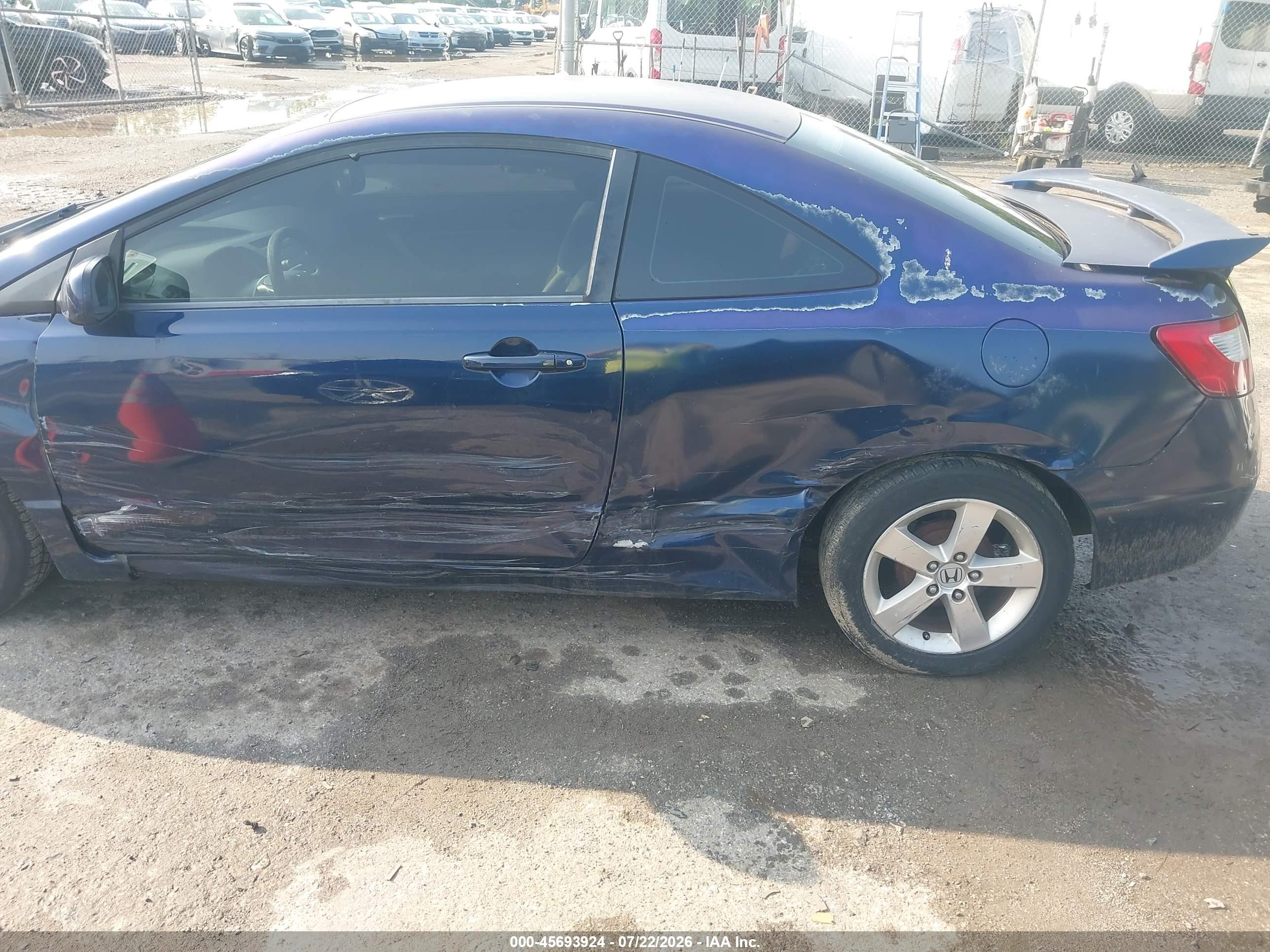 2007 Honda Civic Lx Blue vin: 2HGFG12677H558030