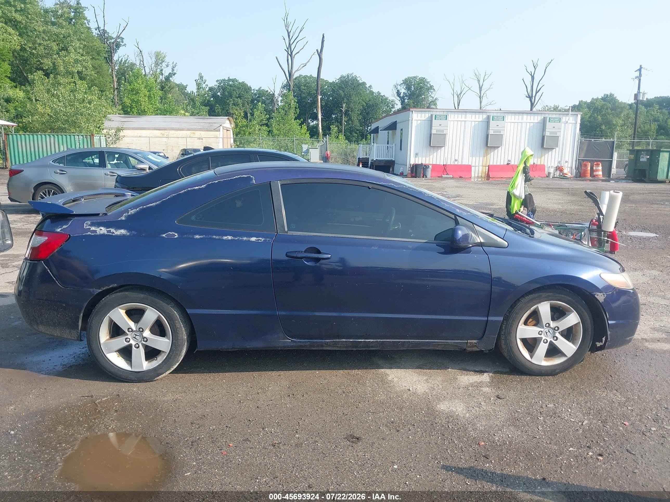 2007 Honda Civic Lx Blue vin: 2HGFG12677H558030