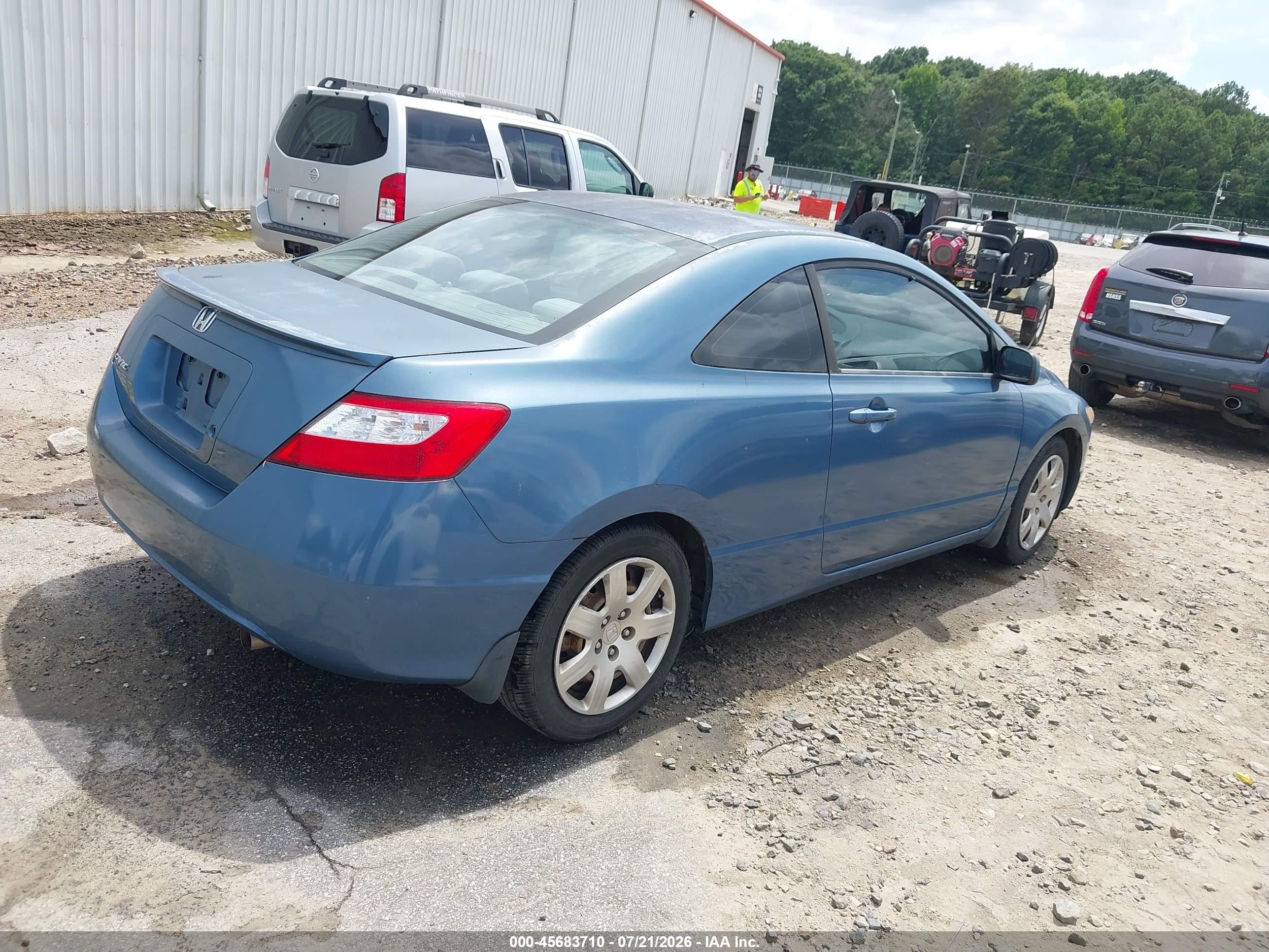 2008 Honda Civic Lx Синий vin: 2HGFG12678H555436