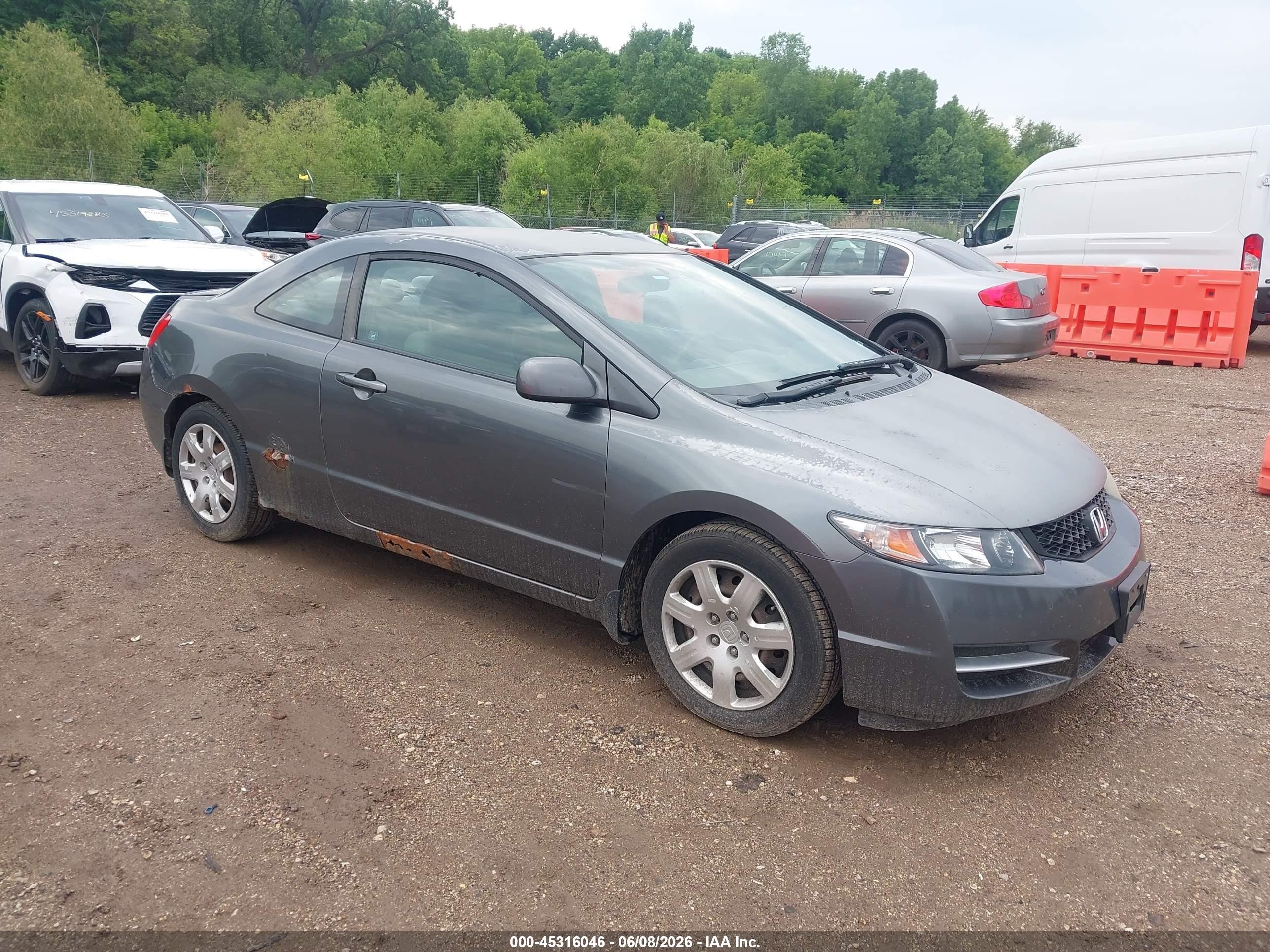 2009 Honda Civic Lx Gray vin: 2HGFG12679H541277