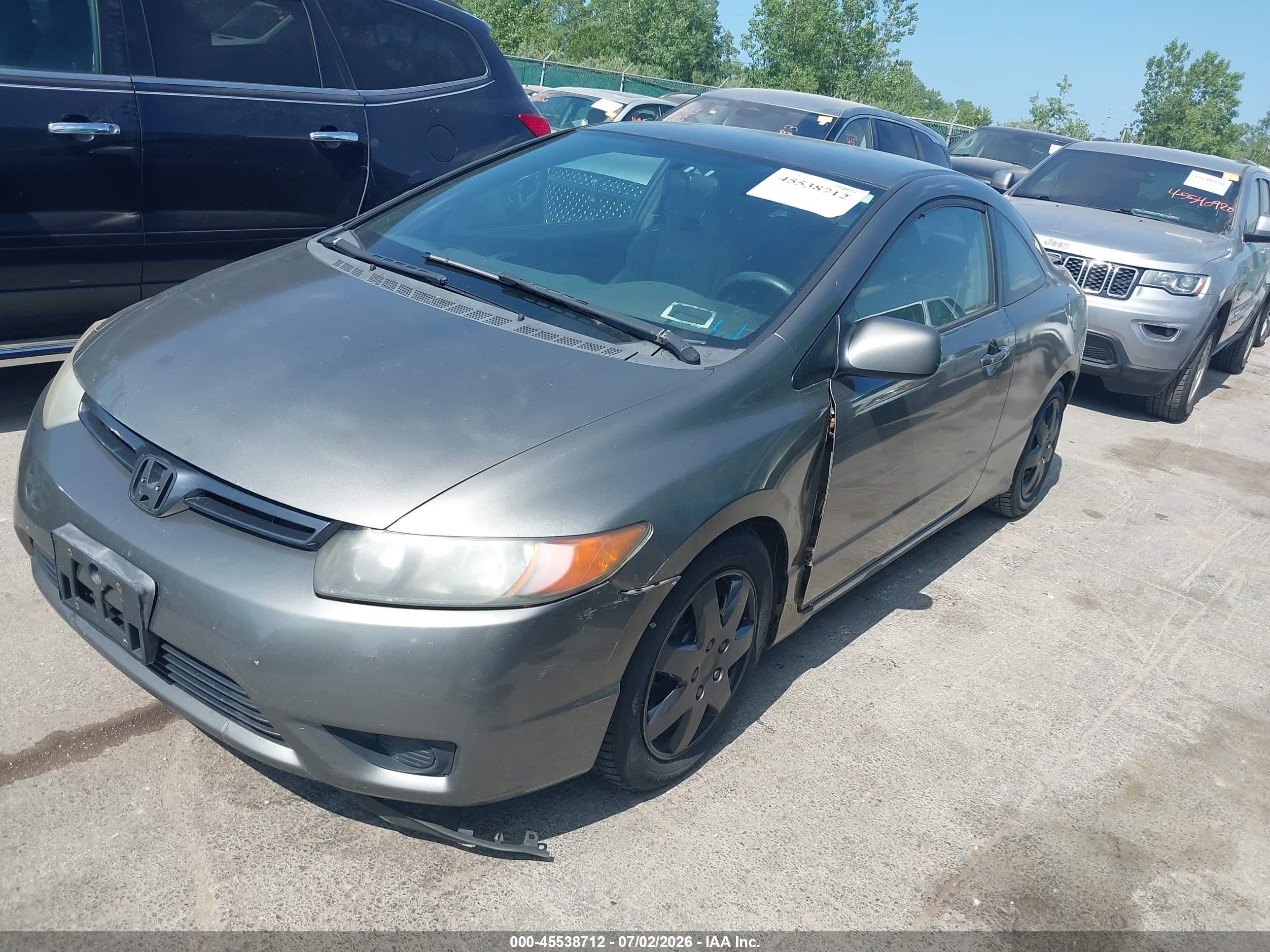 2006 Honda Civic Lx Gray vin: 2HGFG12686H505982