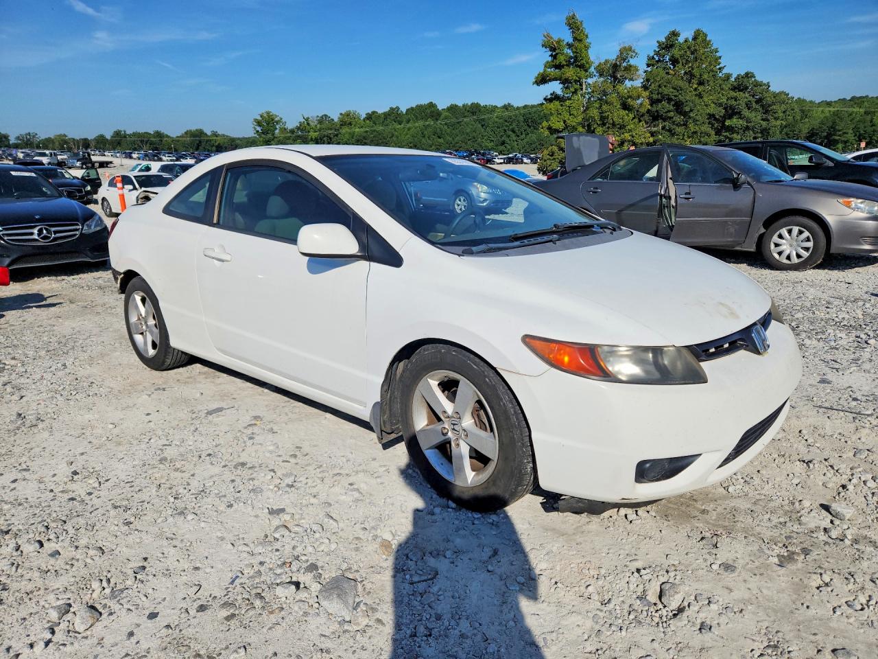 2006 Honda Civic Lx White vin: 2HGFG12686H531062