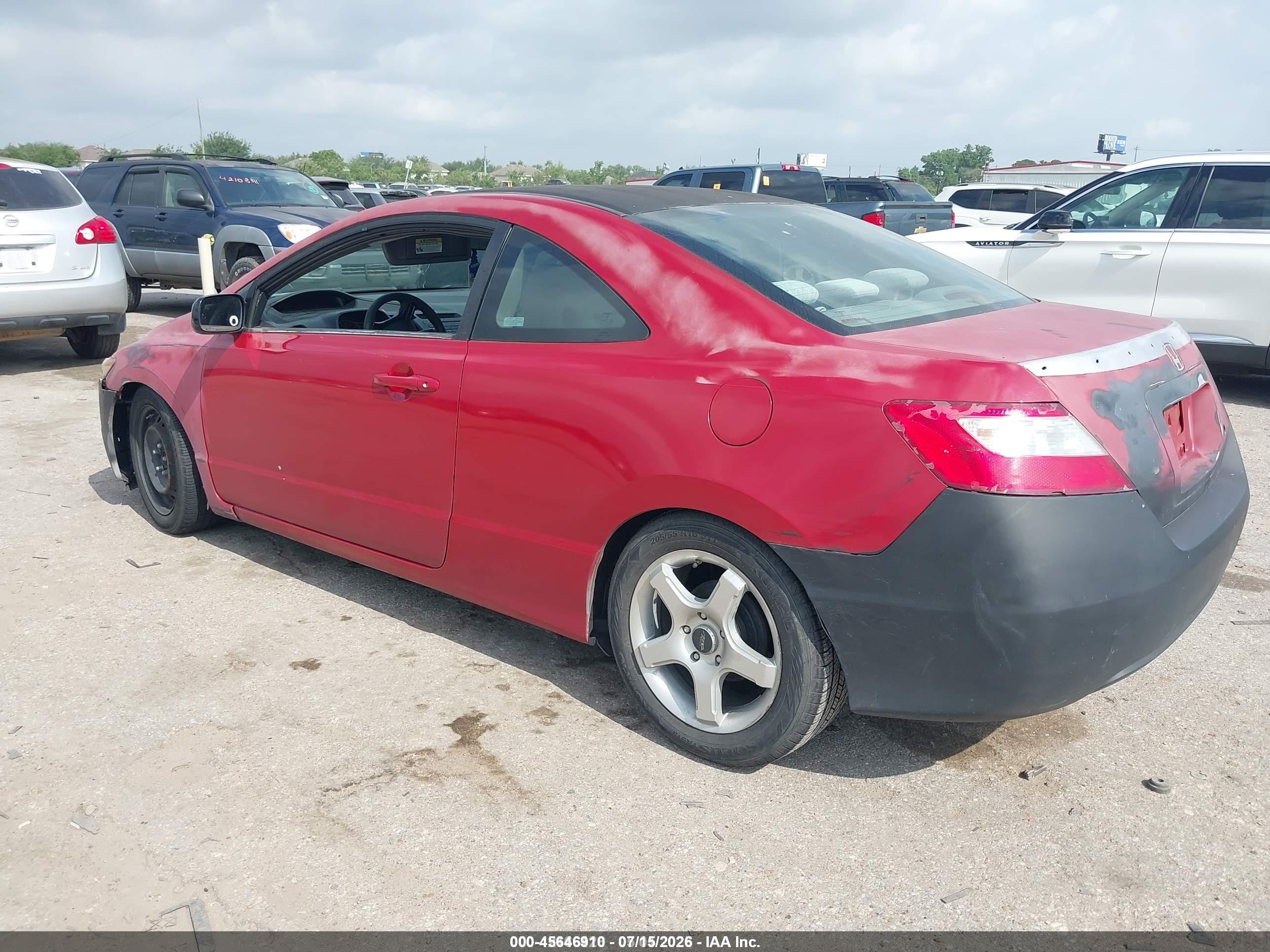 2006 Honda Civic Lx Red vin: 2HGFG12686H579922