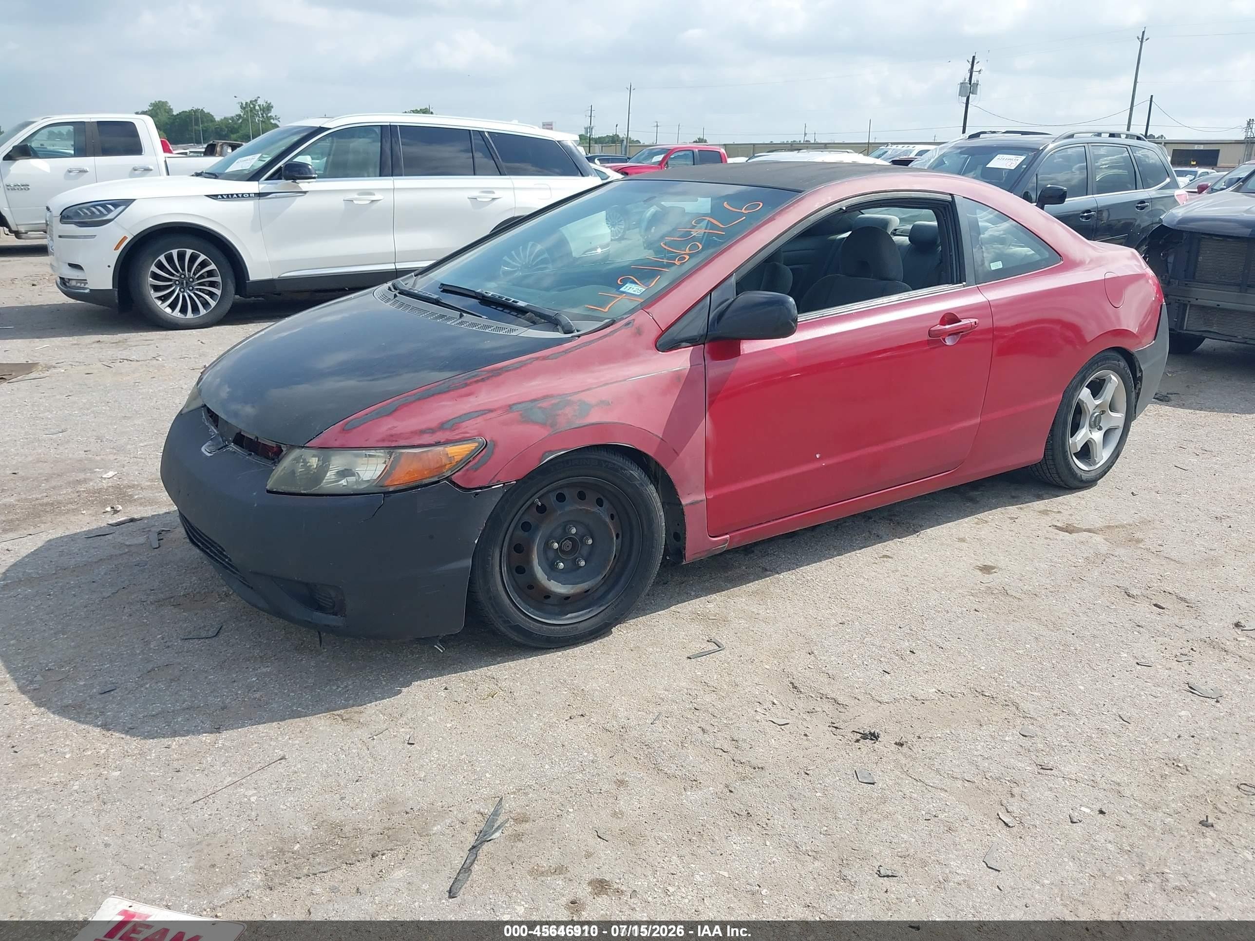 2006 Honda Civic Lx Red vin: 2HGFG12686H579922