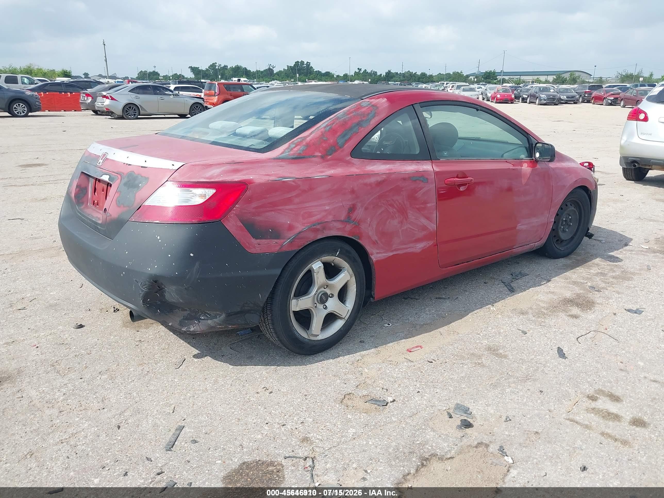 2006 Honda Civic Lx Red vin: 2HGFG12686H579922