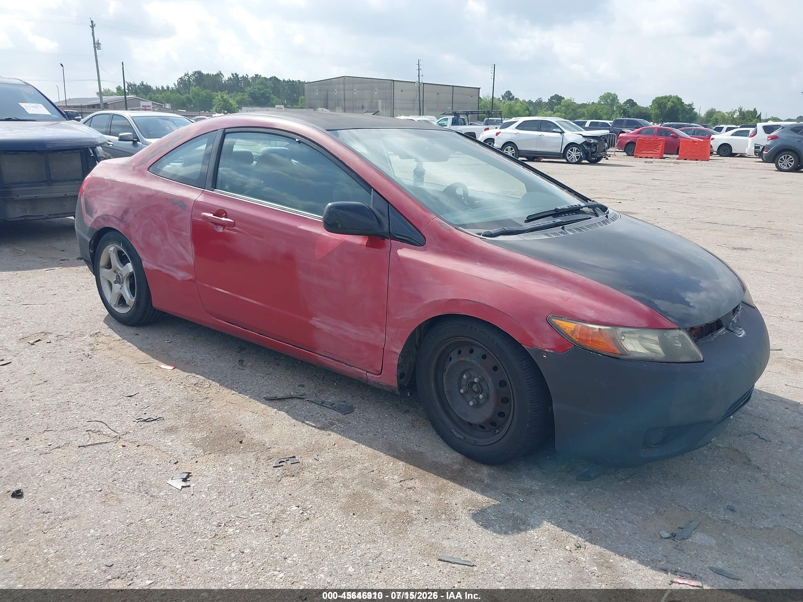 2006 Honda Civic Lx Red vin: 2HGFG12686H579922