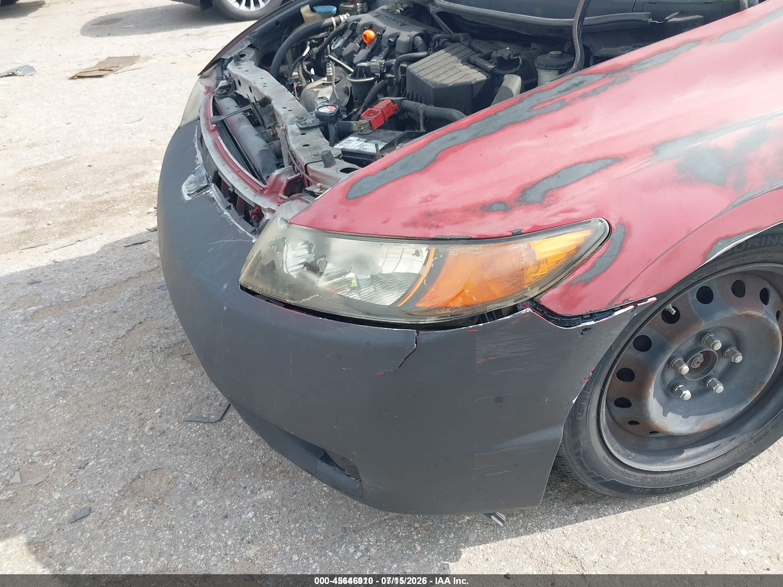 2006 Honda Civic Lx Red vin: 2HGFG12686H579922