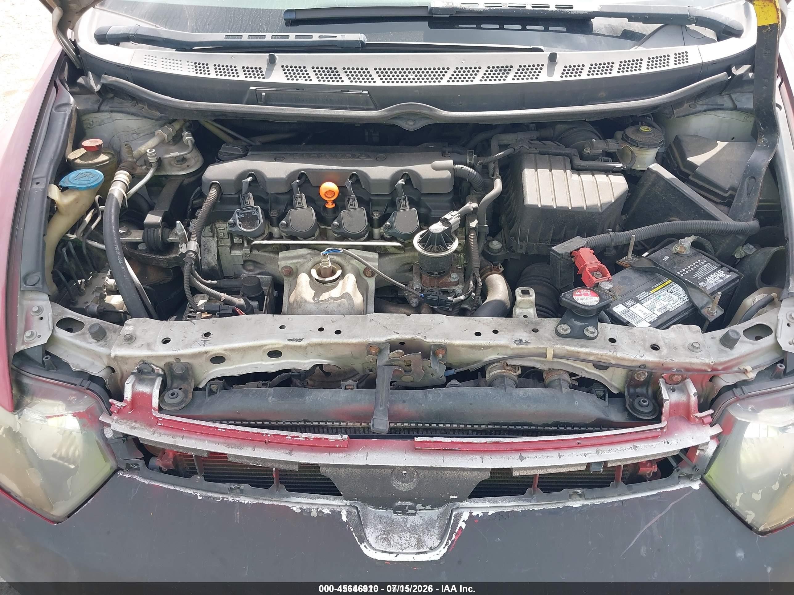2006 Honda Civic Lx Red vin: 2HGFG12686H579922