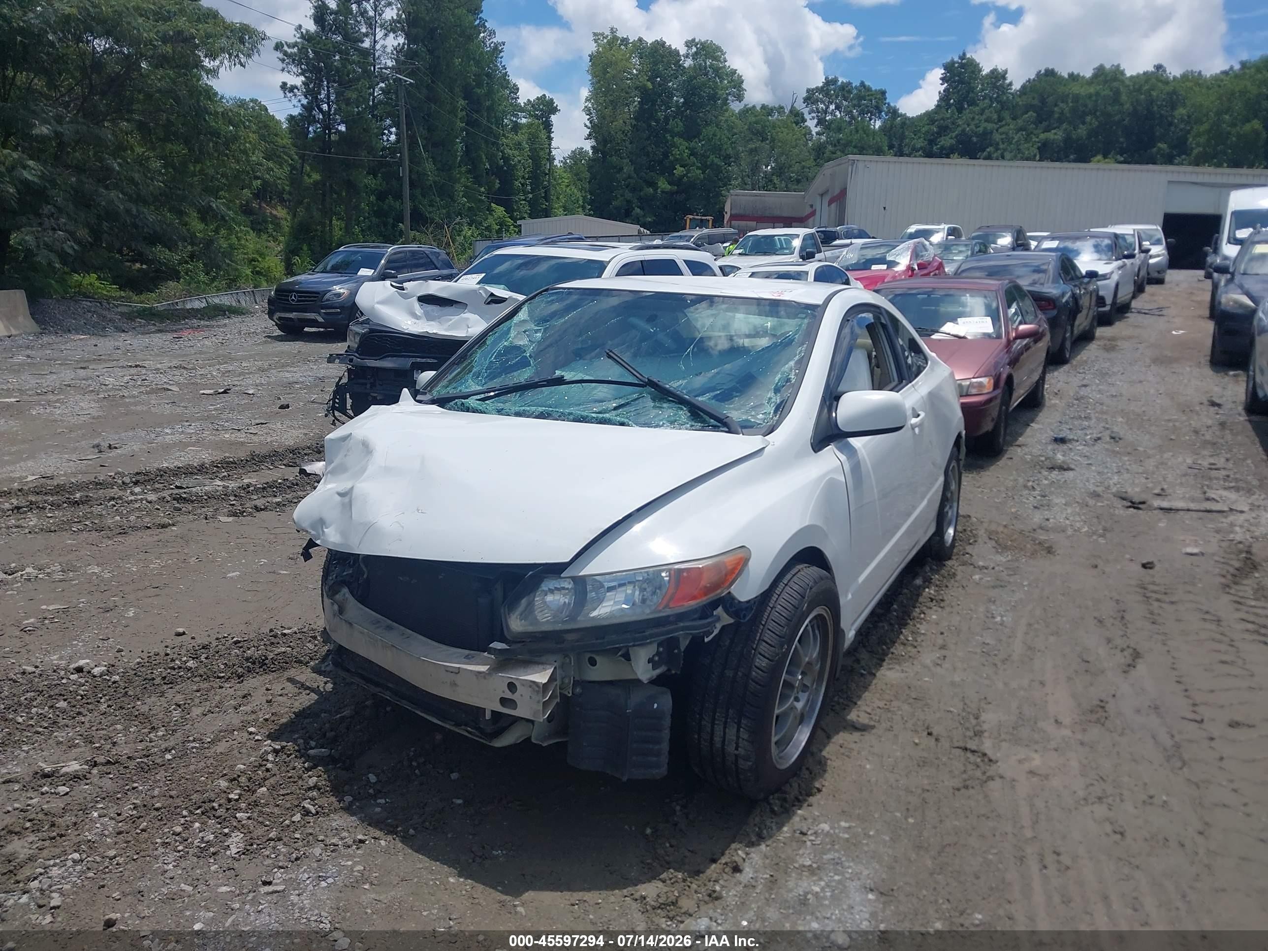 2007 Honda Civic Lx White vin: 2HGFG12687H552897