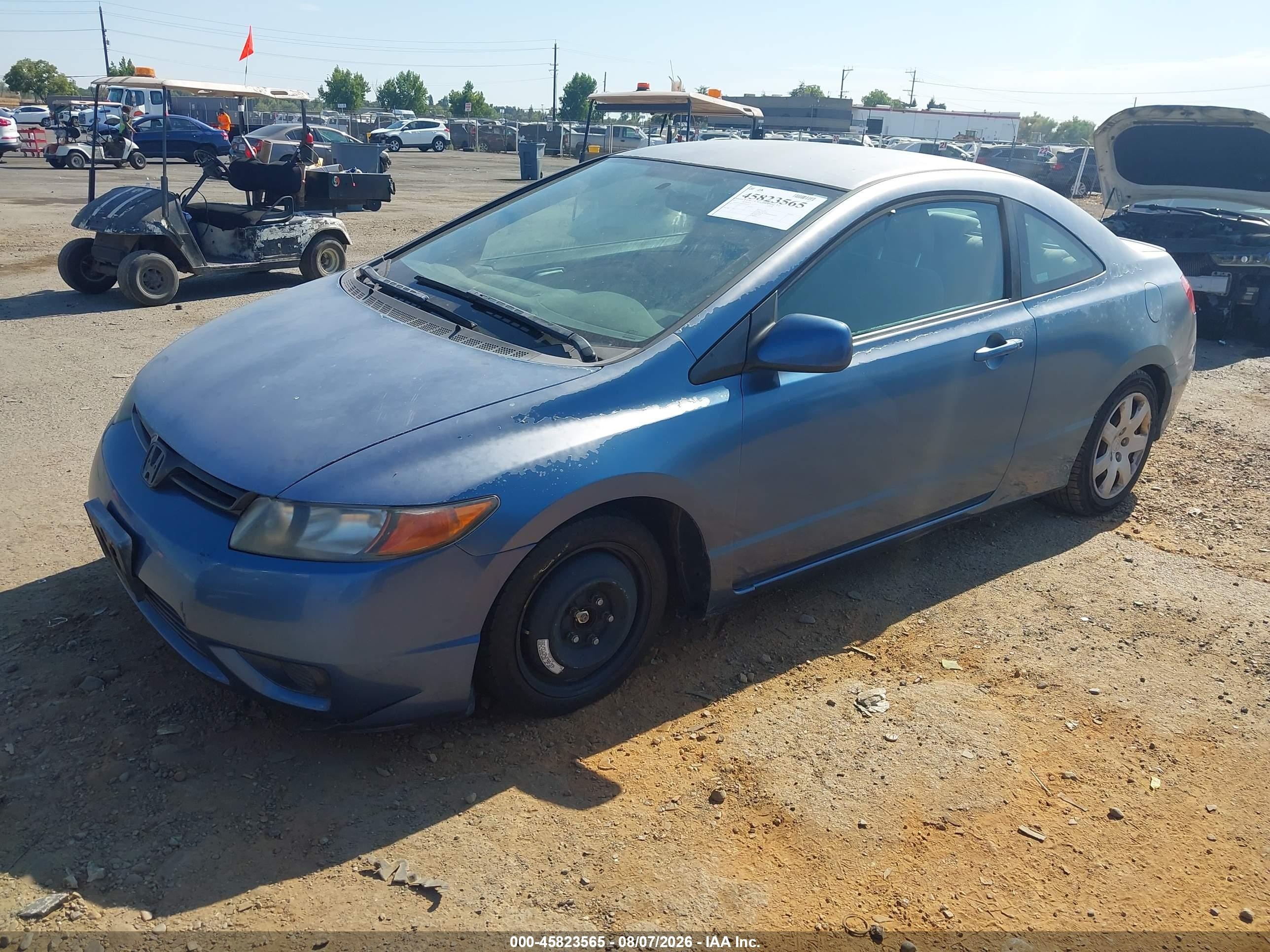 2007 Honda Civic Lx Blue vin: 2HGFG12687H558733