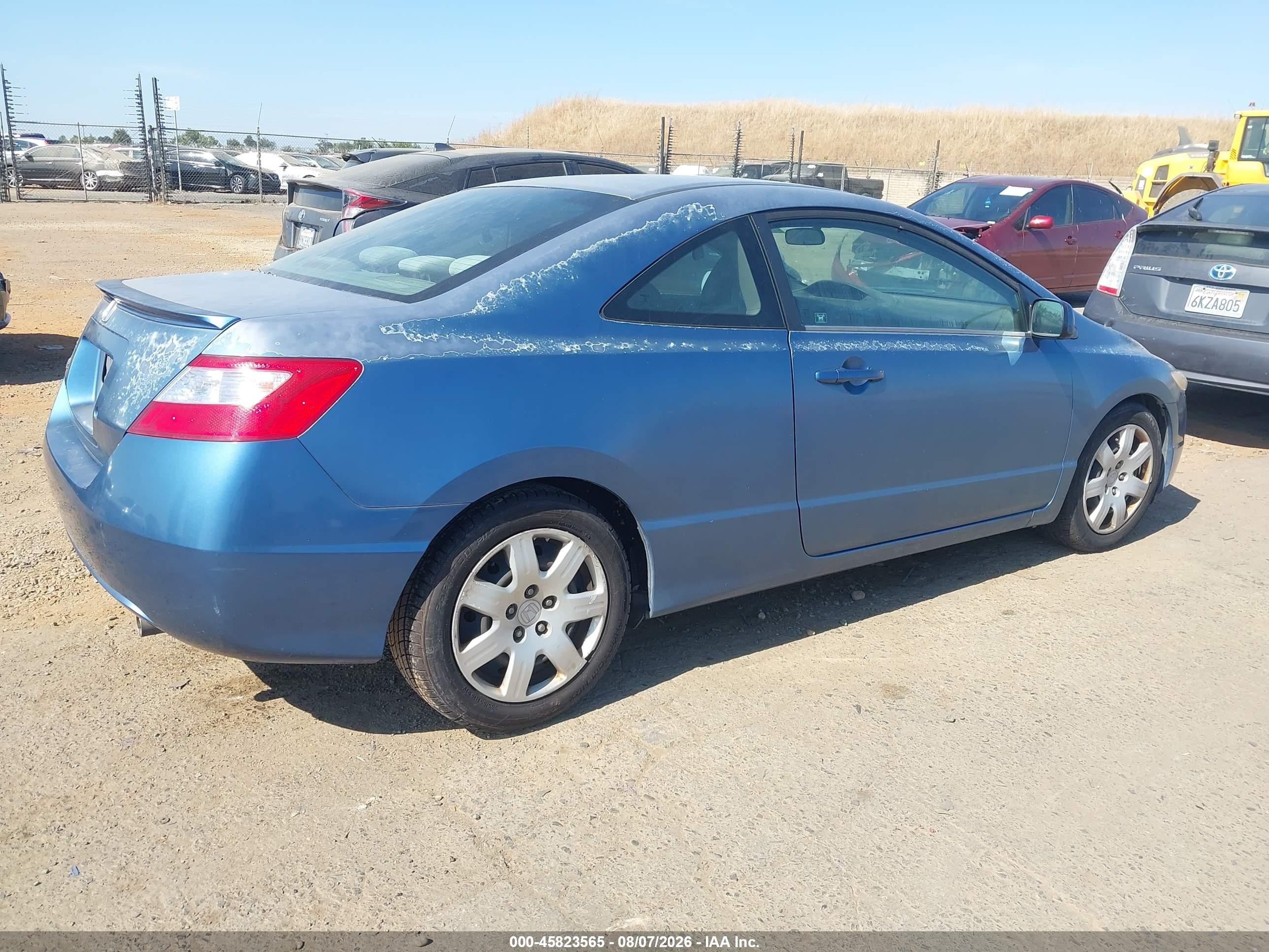 2007 Honda Civic Lx Blue vin: 2HGFG12687H558733