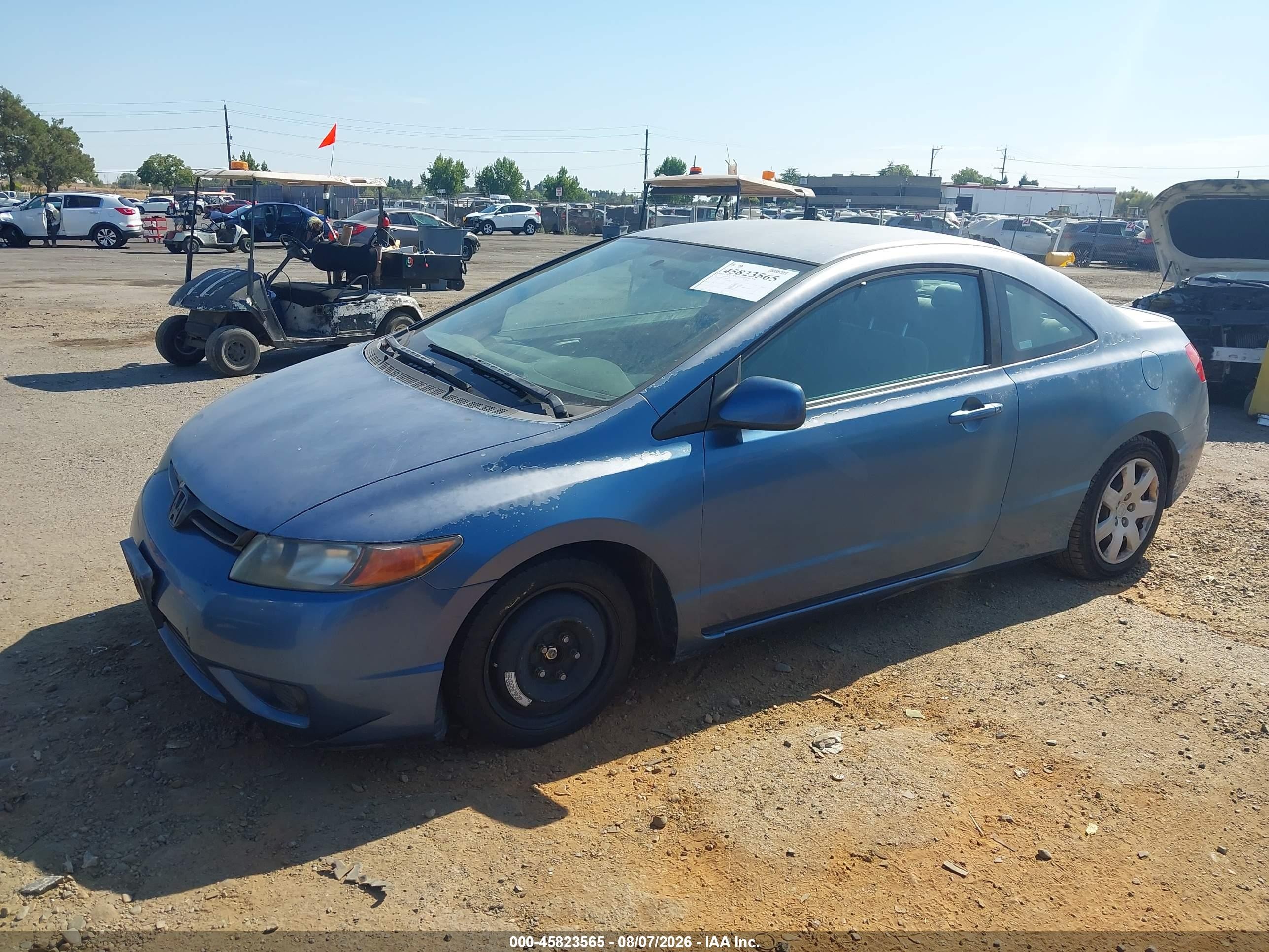 2007 Honda Civic Lx Blue vin: 2HGFG12687H558733