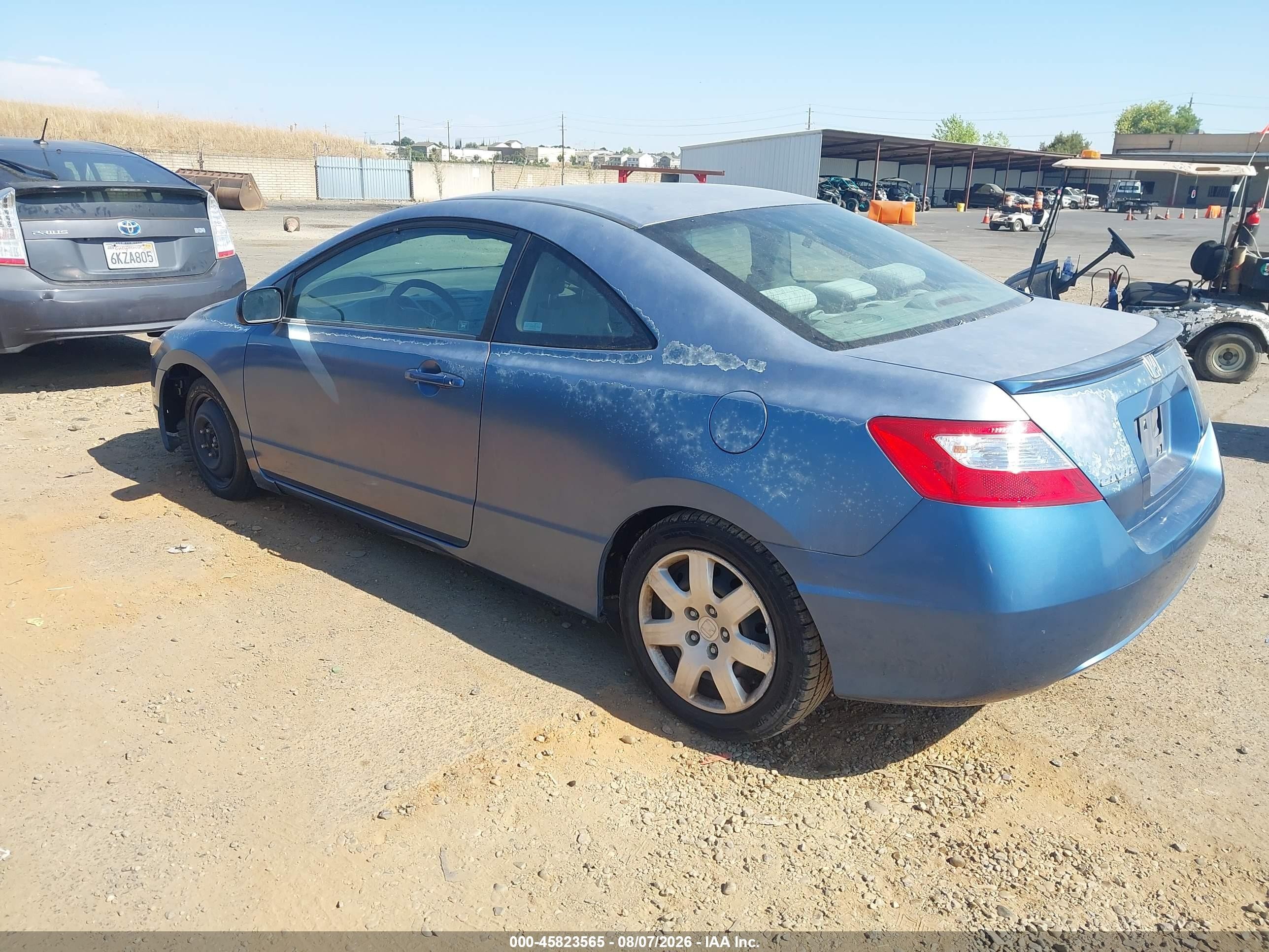 2007 Honda Civic Lx Blue vin: 2HGFG12687H558733