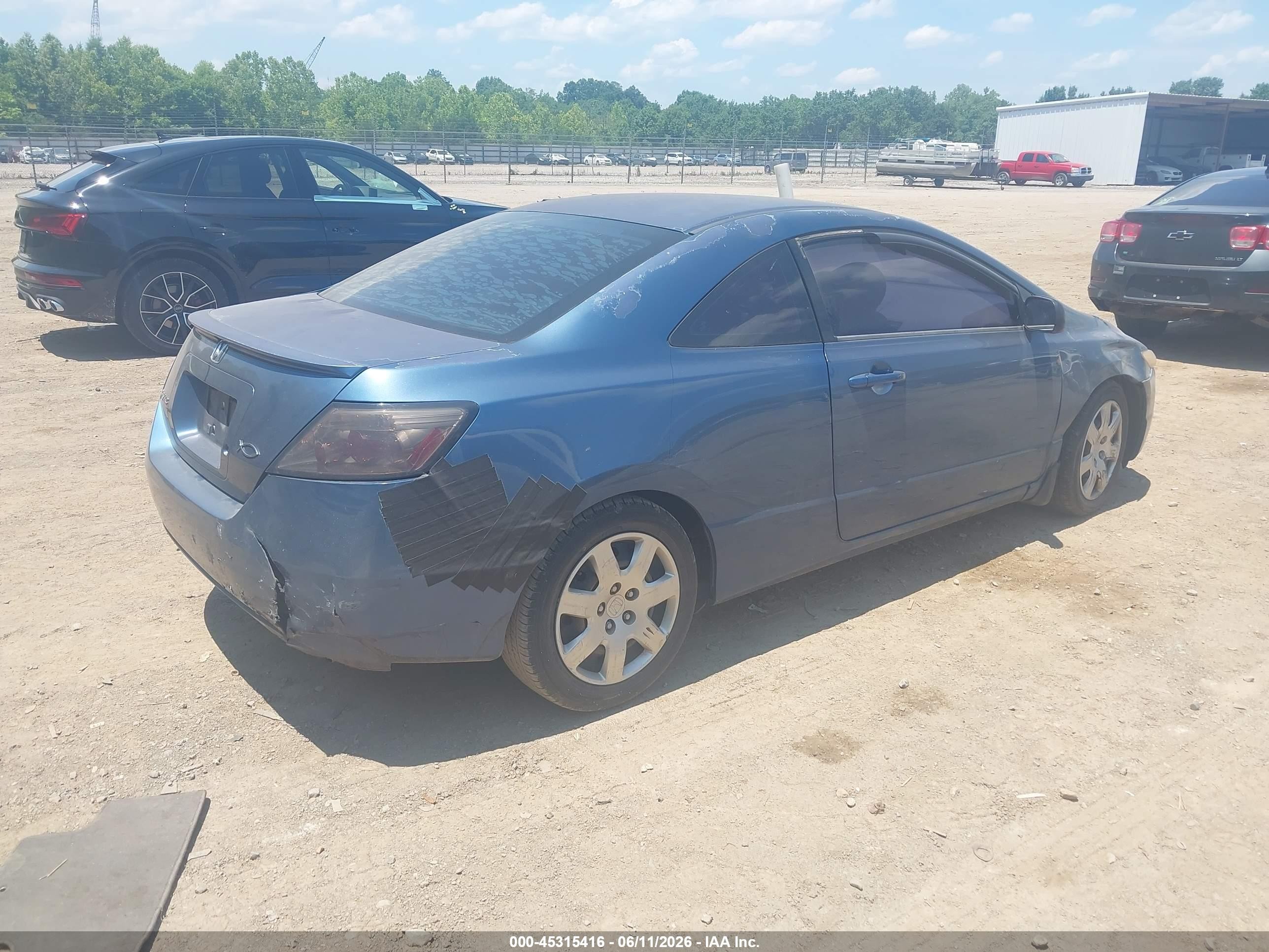 2007 Honda Civic Lx Blue vin: 2HGFG12687H564998