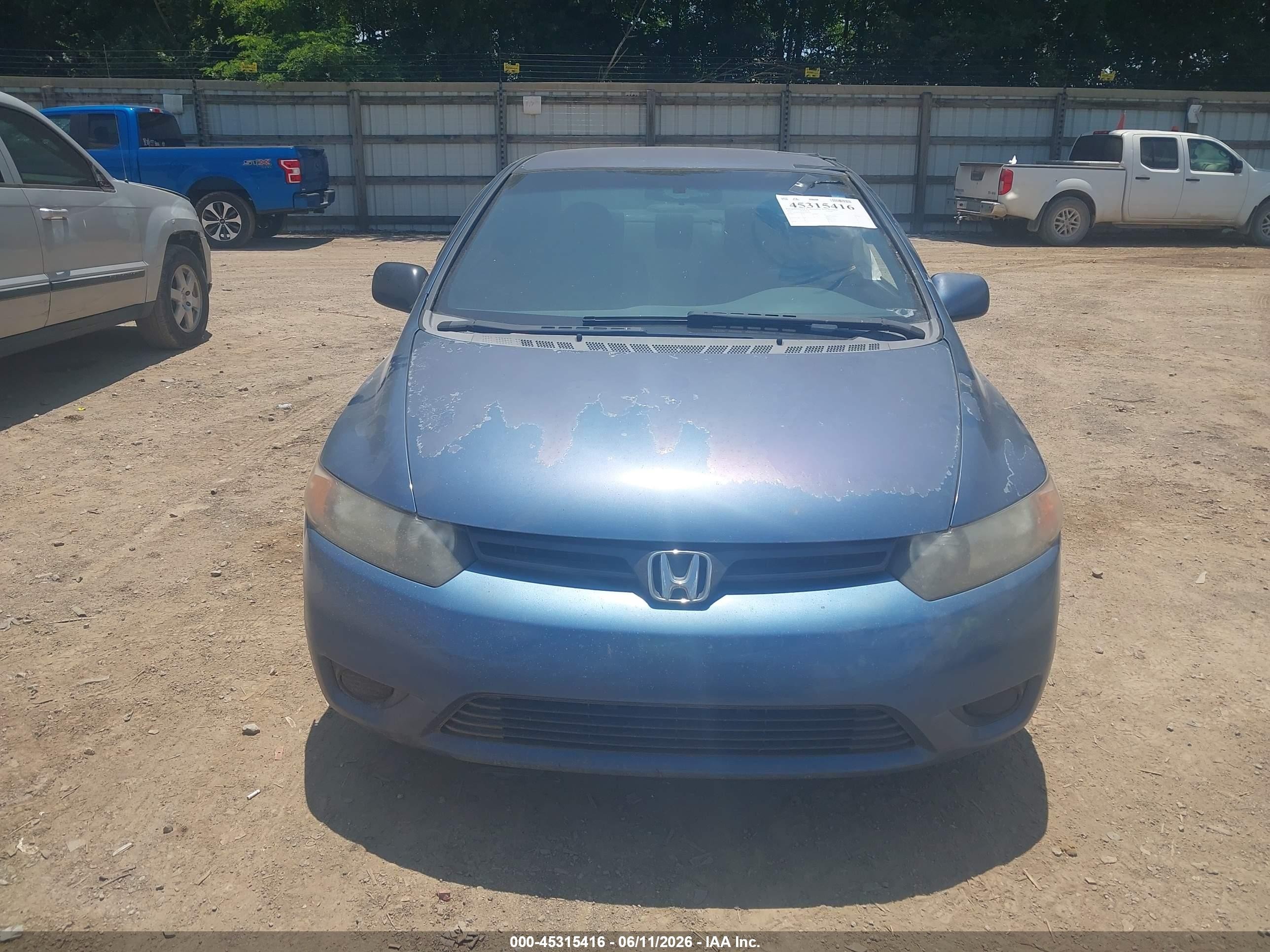 2007 Honda Civic Lx Blue vin: 2HGFG12687H564998