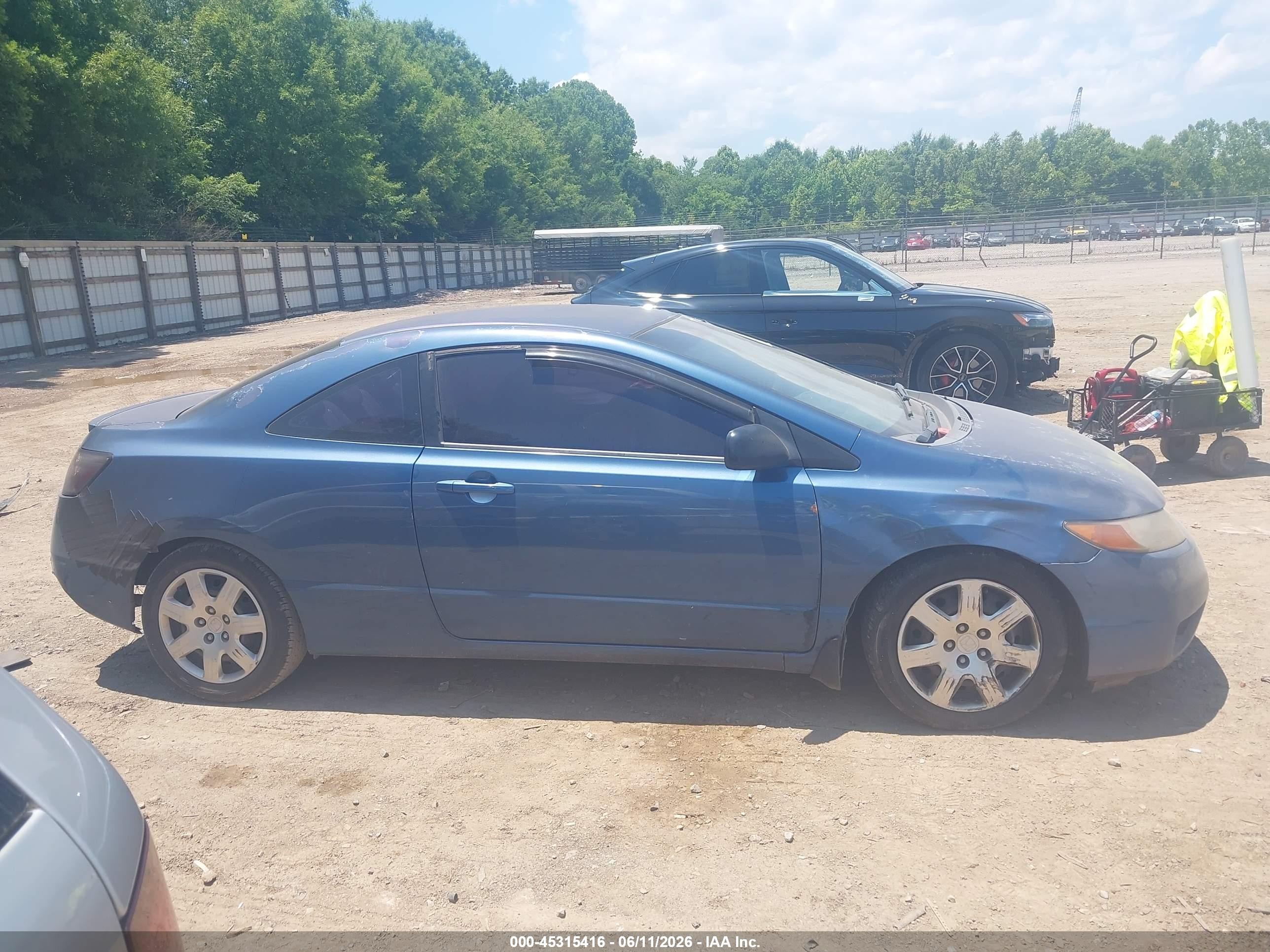 2007 Honda Civic Lx Blue vin: 2HGFG12687H564998