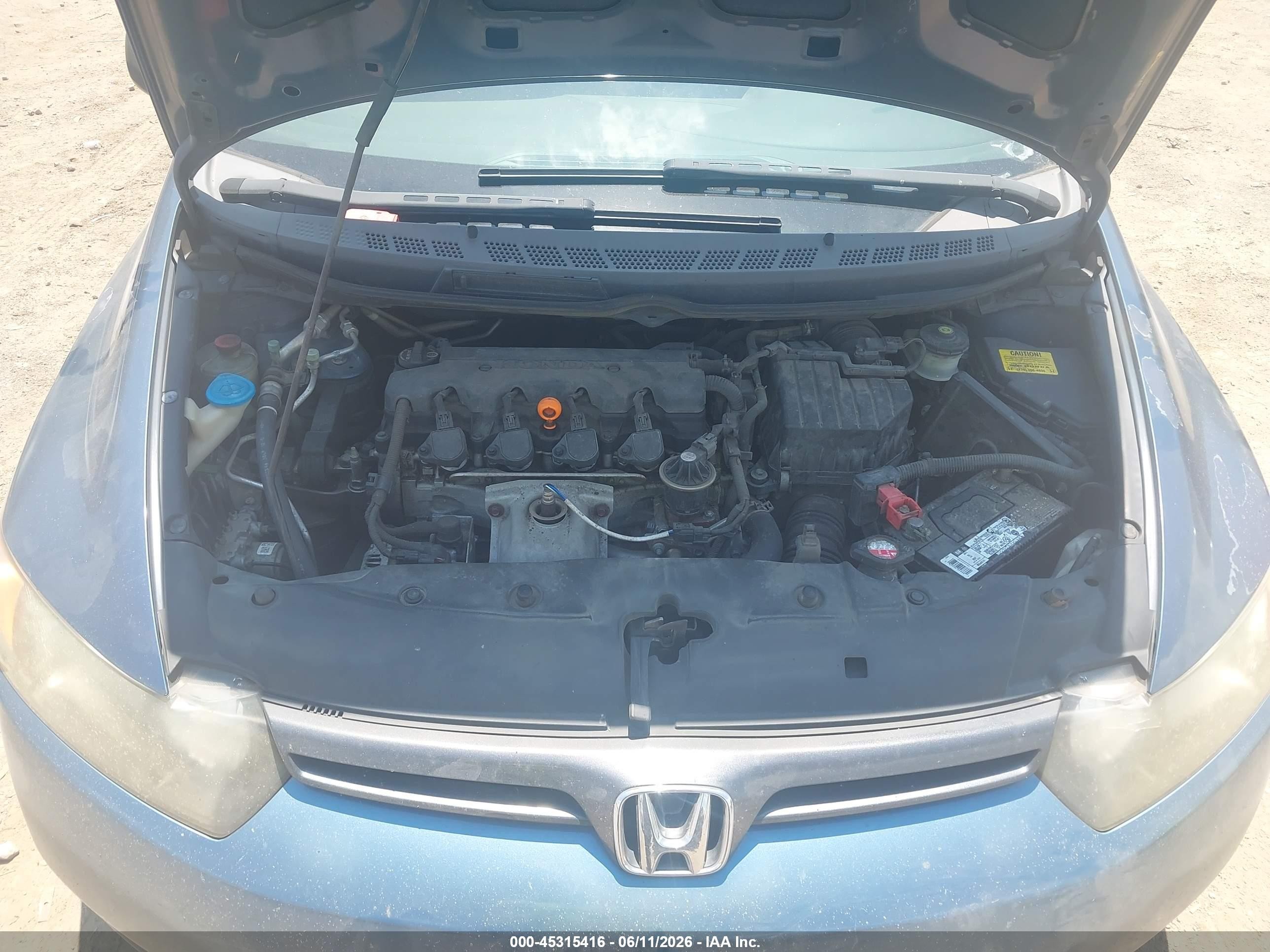 2007 Honda Civic Lx Blue vin: 2HGFG12687H564998