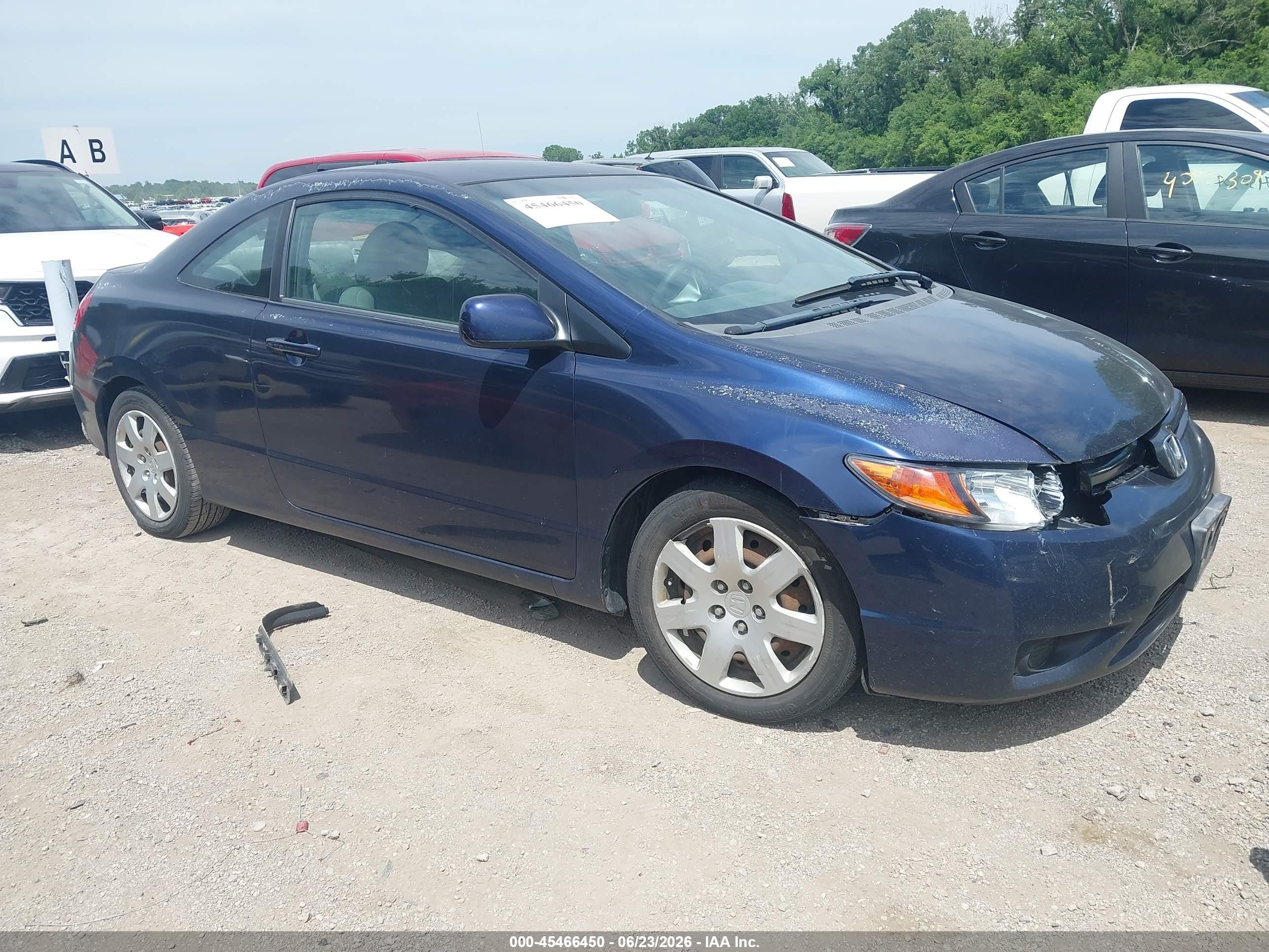 2008 Honda Civic Lx Blue vin: 2HGFG12688H559169