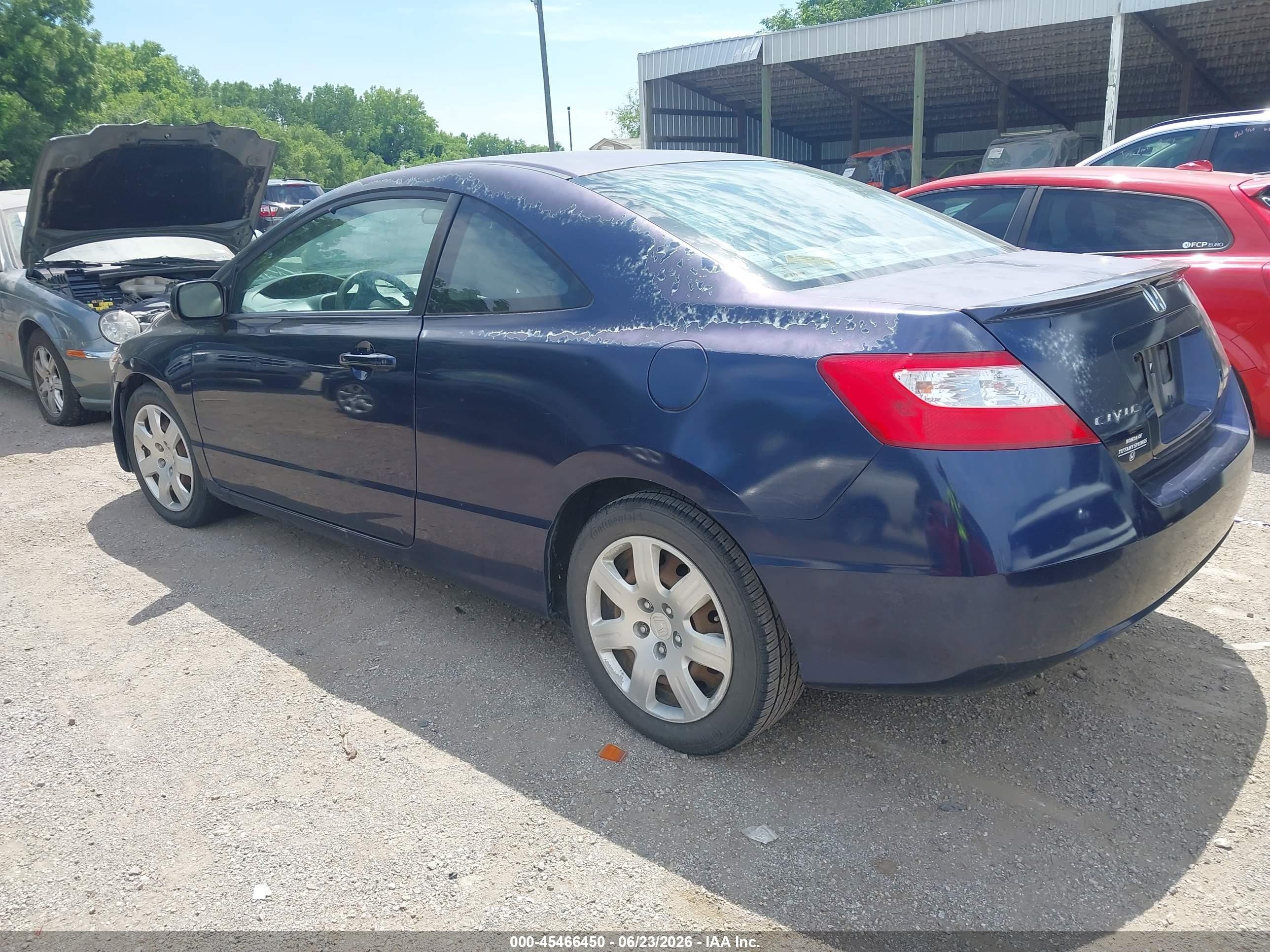 2008 Honda Civic Lx Blue vin: 2HGFG12688H559169